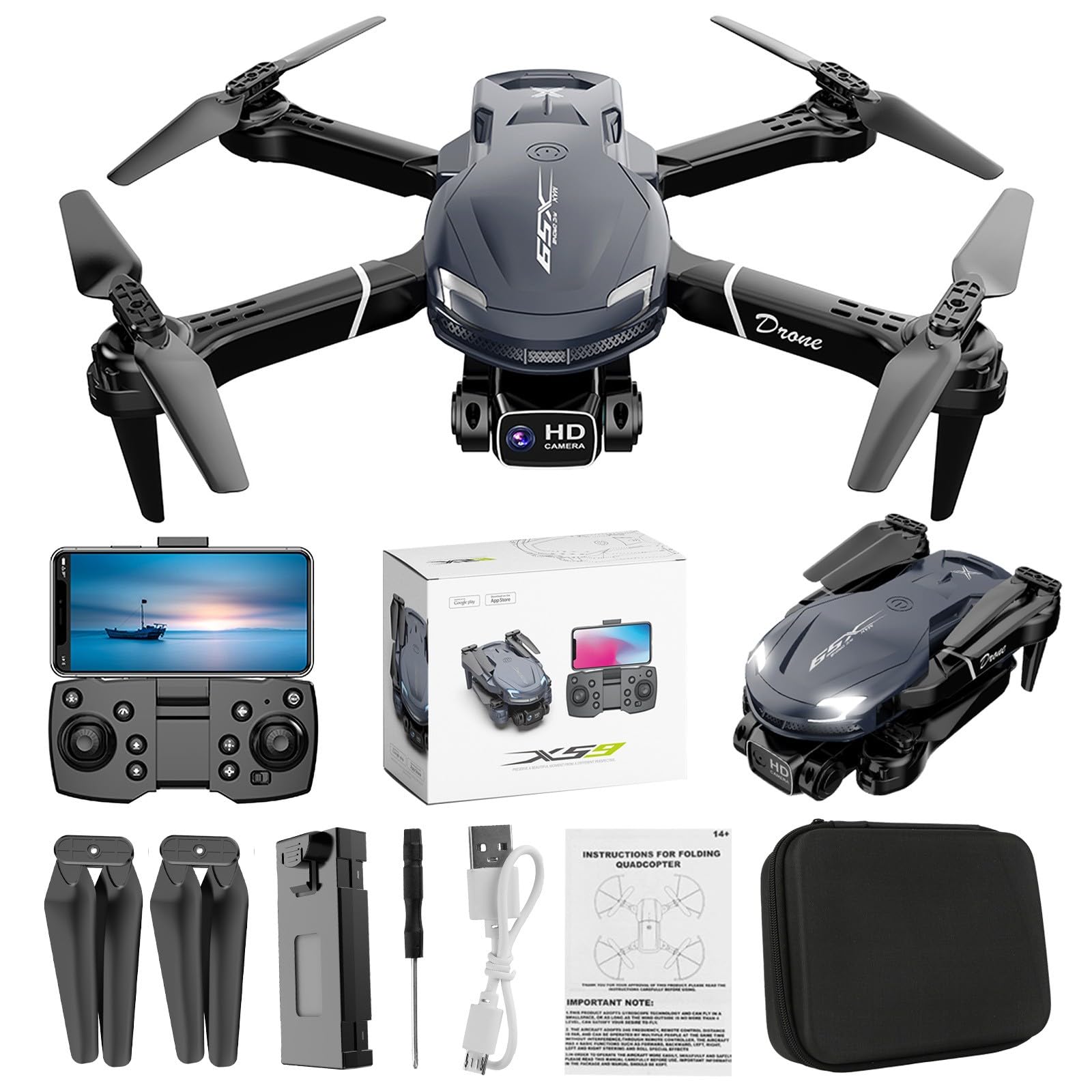 Generic Drone with 4K Camera for Adults, Foldable Mini Drone RC Quadcopter with Music Zoom Function, Altitude Hold, Headless Mode, WiFi FPV, Drone Gifts for Kids Beginners My Orders Placed My Account