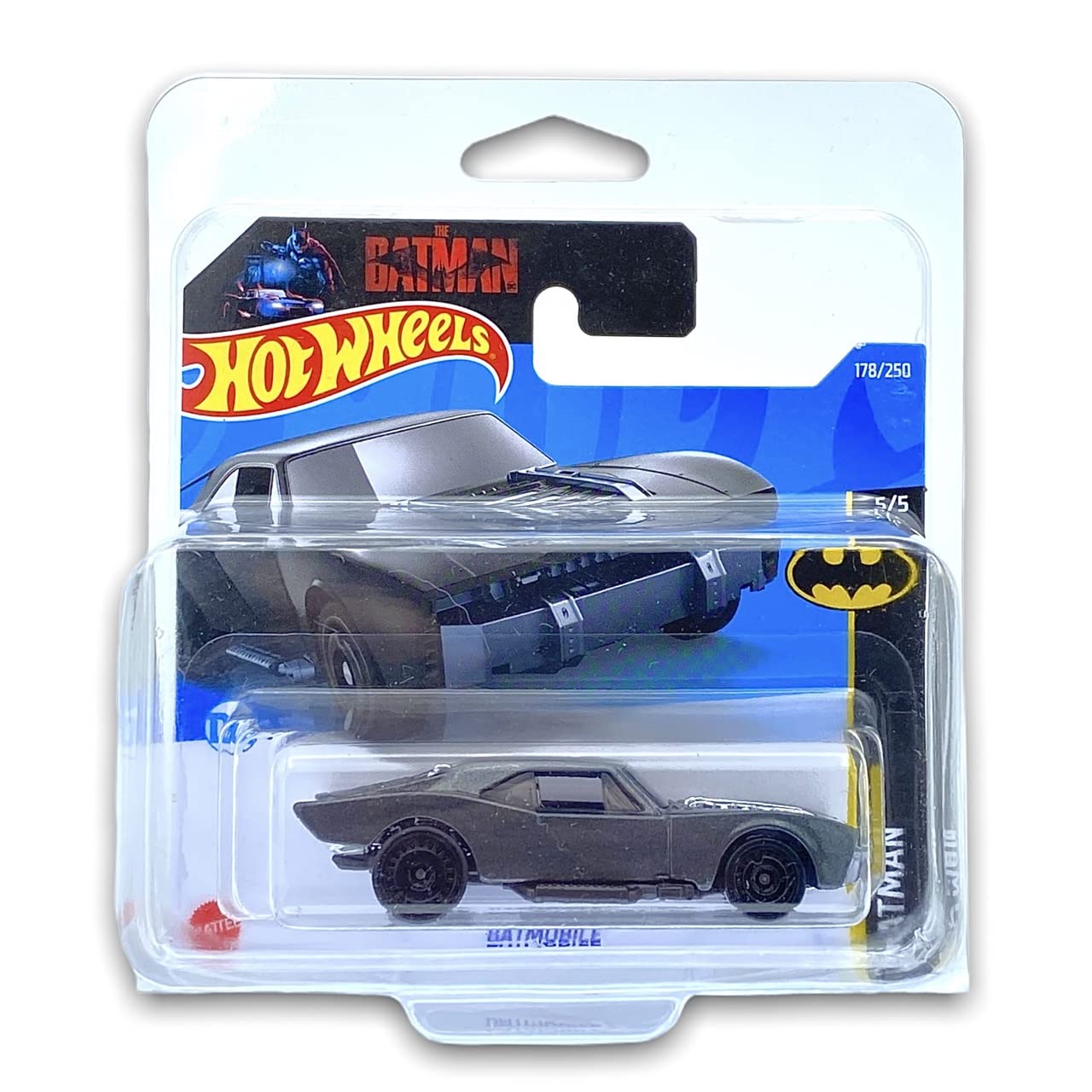 Hot Wheels Batmobile (Silver) 5/5 Batman 2022-178/250 (Short Card) *** COMES IN A KLAS CAR KEEPER PROTECTIVE COLLECTORS CASE *** HCT65