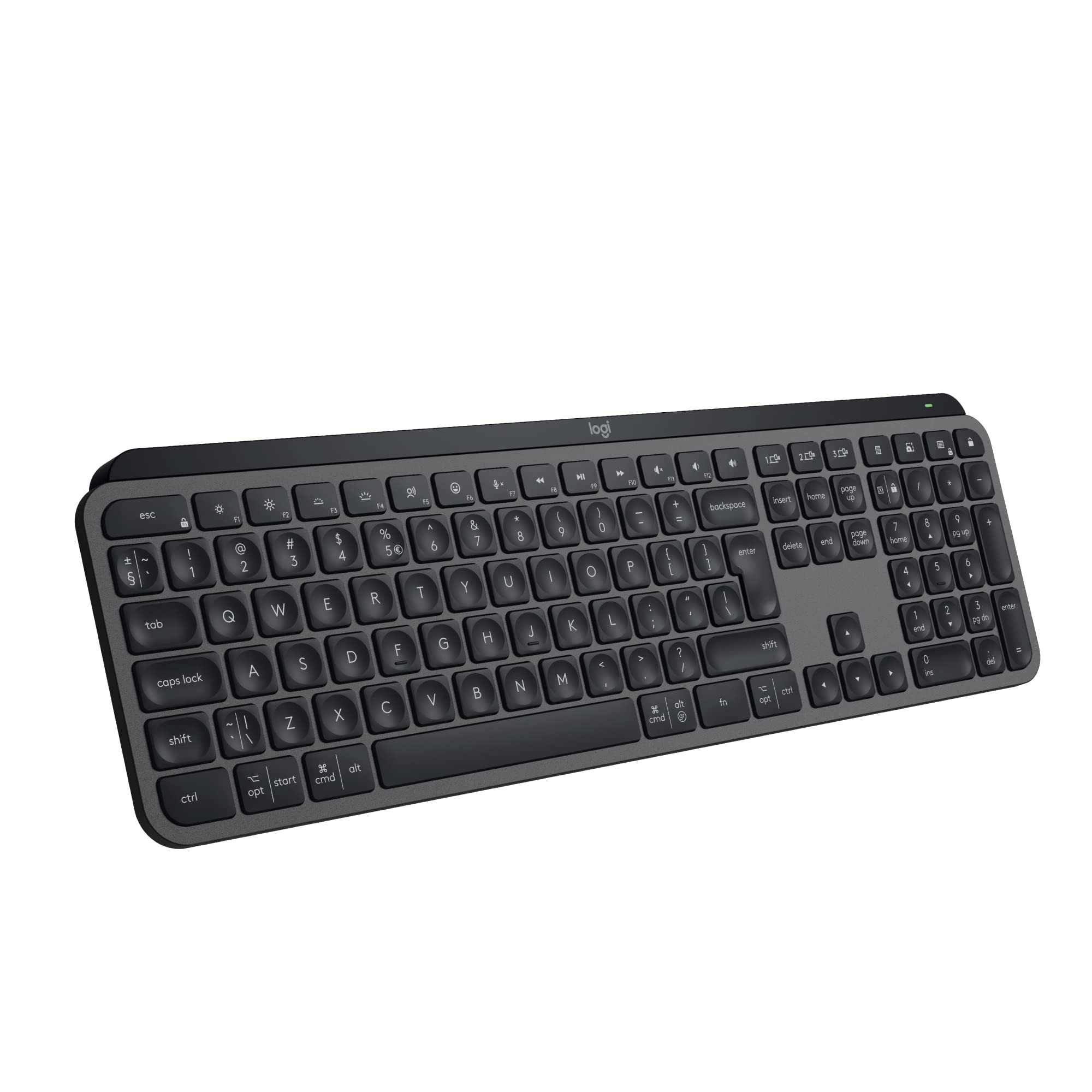 Logitech MX Keys S Wireless Keyboard, Low Profile, Fluid Quiet Typing, Programmable , Backlighting, Bluetooth, USB C Rechargeable, for Windows PC, Linux, Chrome, Mac, QWERTY UK English - Graphite