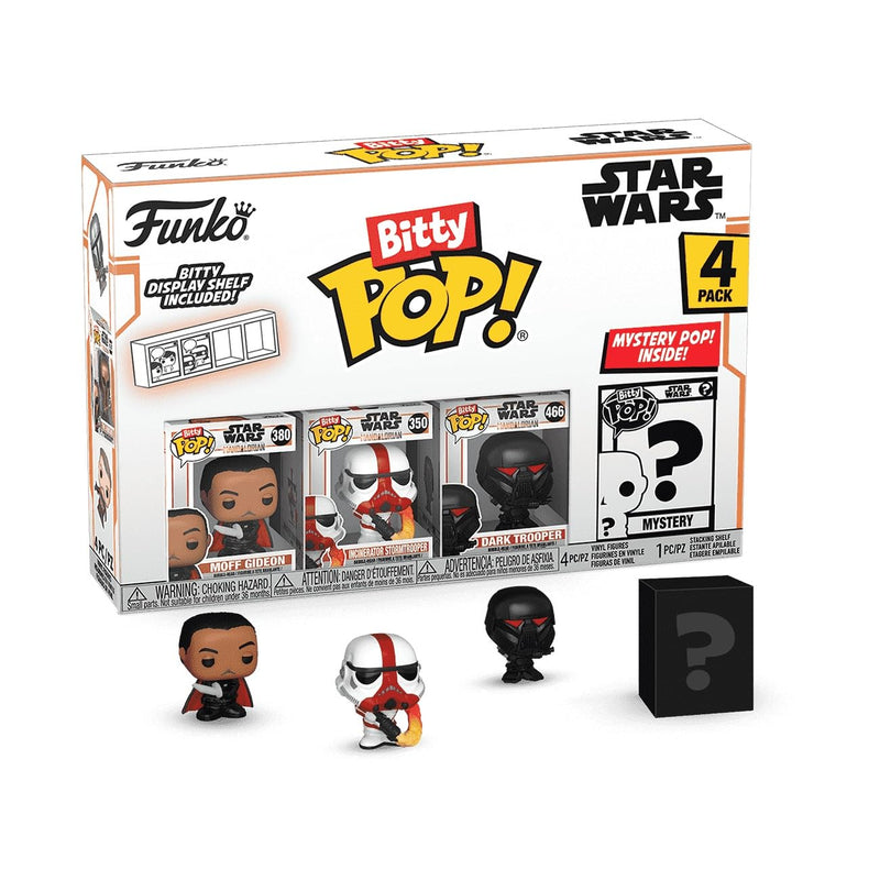 Funko Bitty POP!: Mandalorian - Moff Gideon™, Bitty Pop! Incinerator Stormtrooper™, Bitty Pop! Dark Trooper™, and a mystery Bitty Pop! figure - 0.9 Inch (2.2 Cm) Collectable - Gift Idea - Cake Topper