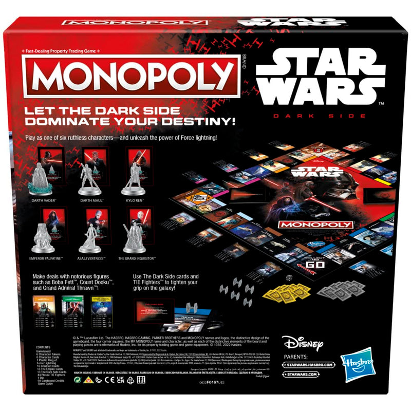 Monopoly: Disney Star Wars Dark Side Edition Board Game for Families, Games for Children, Star Wars Gift