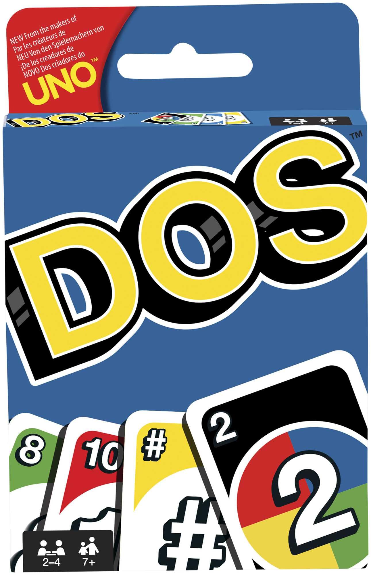 Mattel Games DOS, Uno Card Game, Mattel Games, Family card game, FRM36