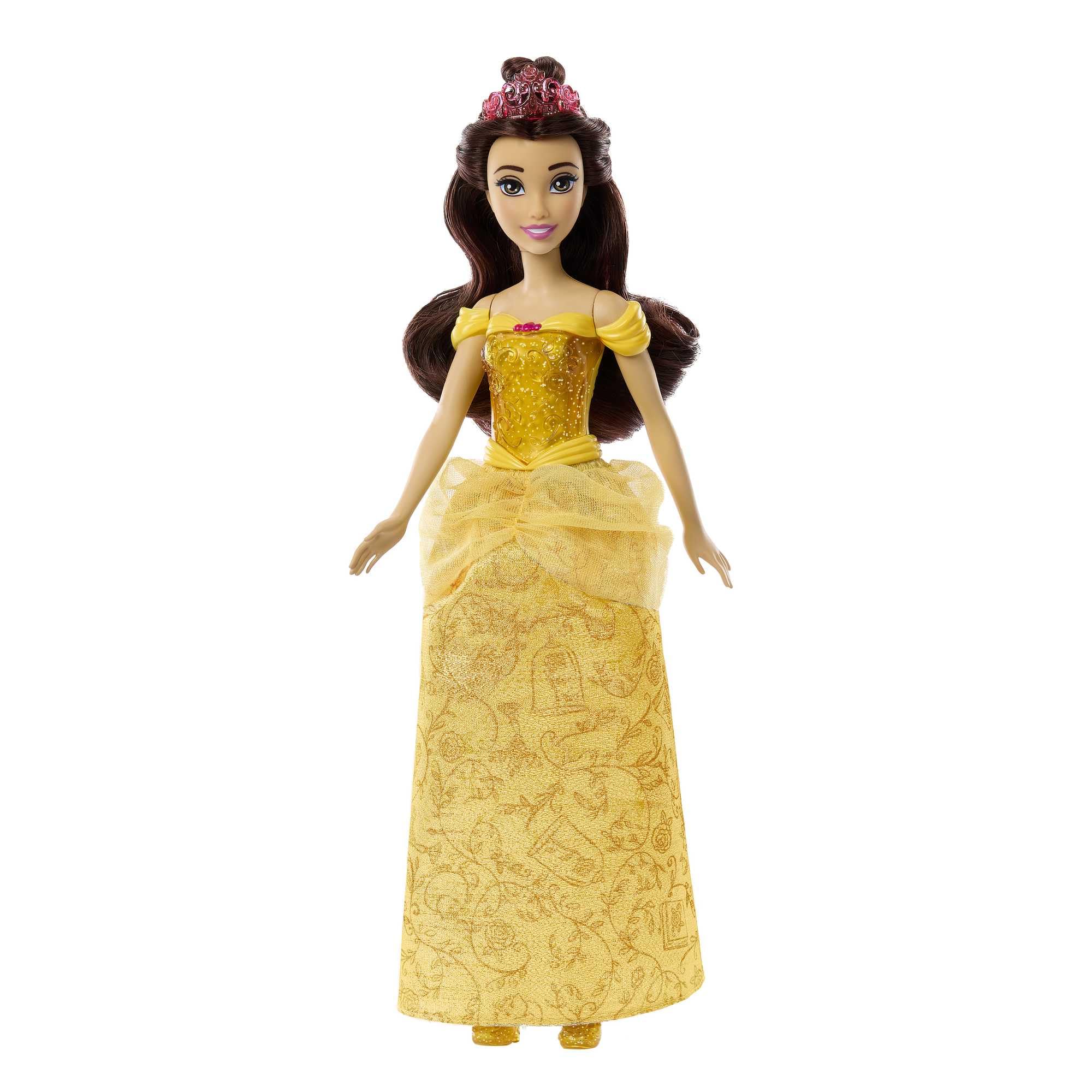 Mattel Disney Princess Dolls, Belle Posable Fashion Doll with Sparkling Clothing and Accessories, Disney Movie Toys, HLW11