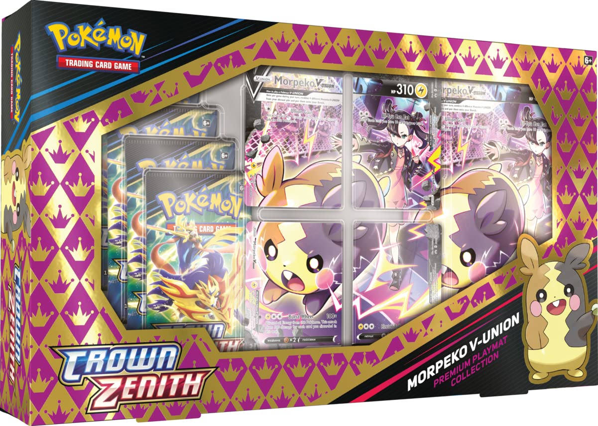 Pokémon TCG: Crown Zenith Premium Playmat Collection - Morpeko V-UNION (4 Promo Cards, 1 Oversize Card & 5 Booster Packs)