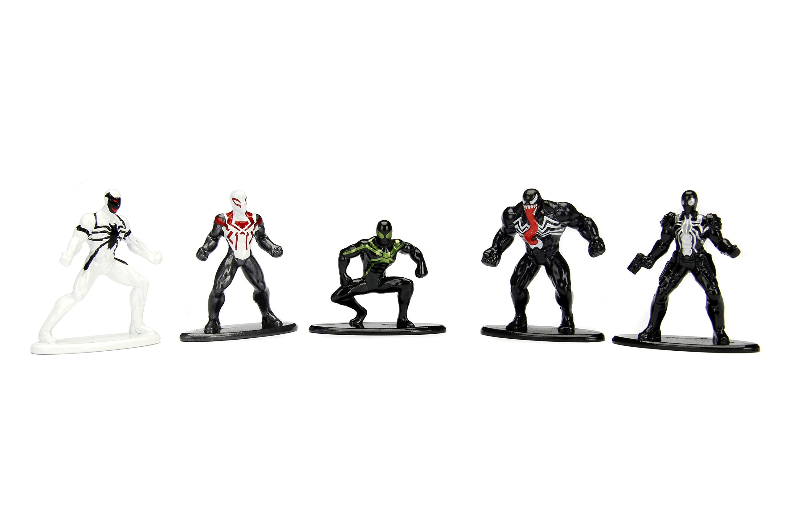 Marvel Spider-Man 5 Pack - Nano Metalfigs 4 cm Collectible Figure 99253 Detailed Design, Made Diecast Metal, Small Figures Perfect for Any Collector