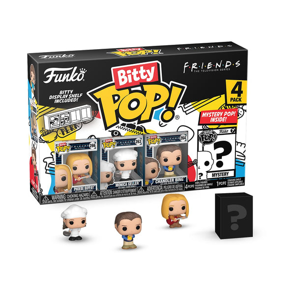 Funko Bitty POP! Friends and A Surprise Mystery Mini Figure - 0.9 Inch (2.2 Cm) Collectable - Stackable Display Shelf Included - Gift Idea - Party Bags Stocking - Cake Topper - Tiny Collectable