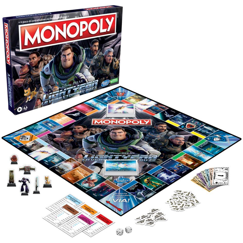 Hasbro Gaming Monopoly Lightyear Edition by Disney Pixar, Board Game, Gifts for Ages 8 and up, Multi, One Size