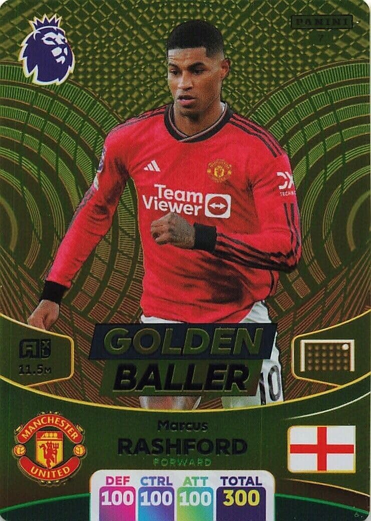 Panini Premier League 2023 2024 Marcus Rashford Golden Baller Trading Card