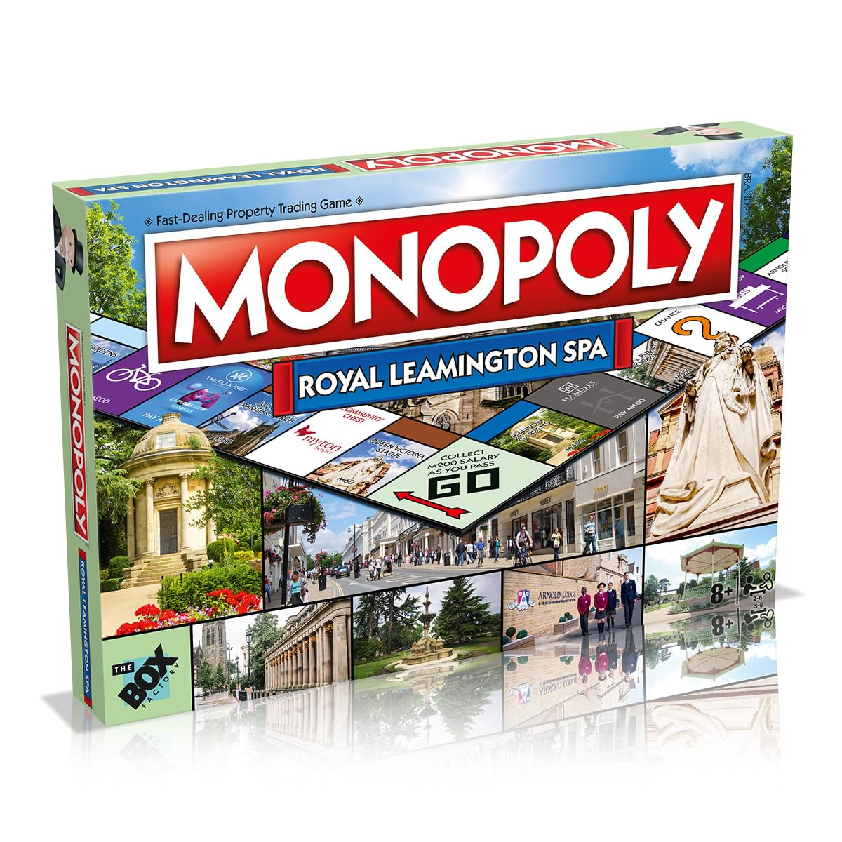 Winning Moves Royal Leamington Spa Monopoly Board Game, Tour around the board, buy, sell and trade your way to success, makes a great gift for ages 8 plus