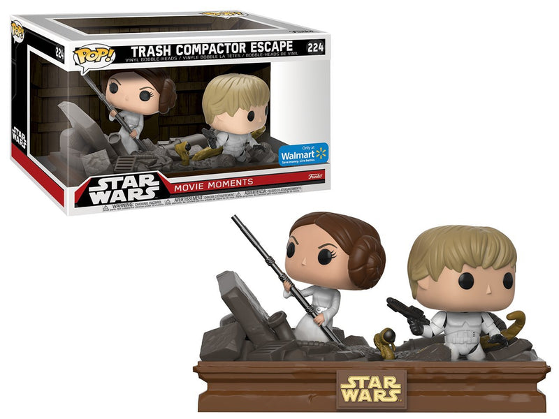 Funko Pop Vinyl 2 Pack Star Wars Movie Moments Luke And Leia Trash Compactor