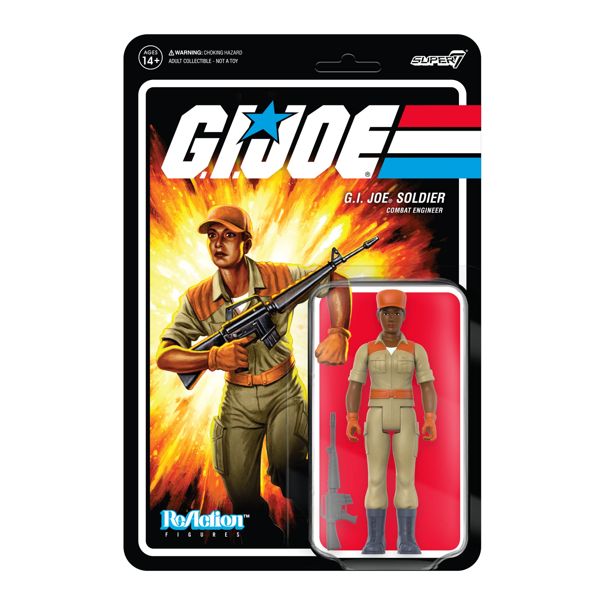 SUPER7 - G.I. Joe Female Combat Engineer Short Hair (Brown) 3.75 in Reaction Figure