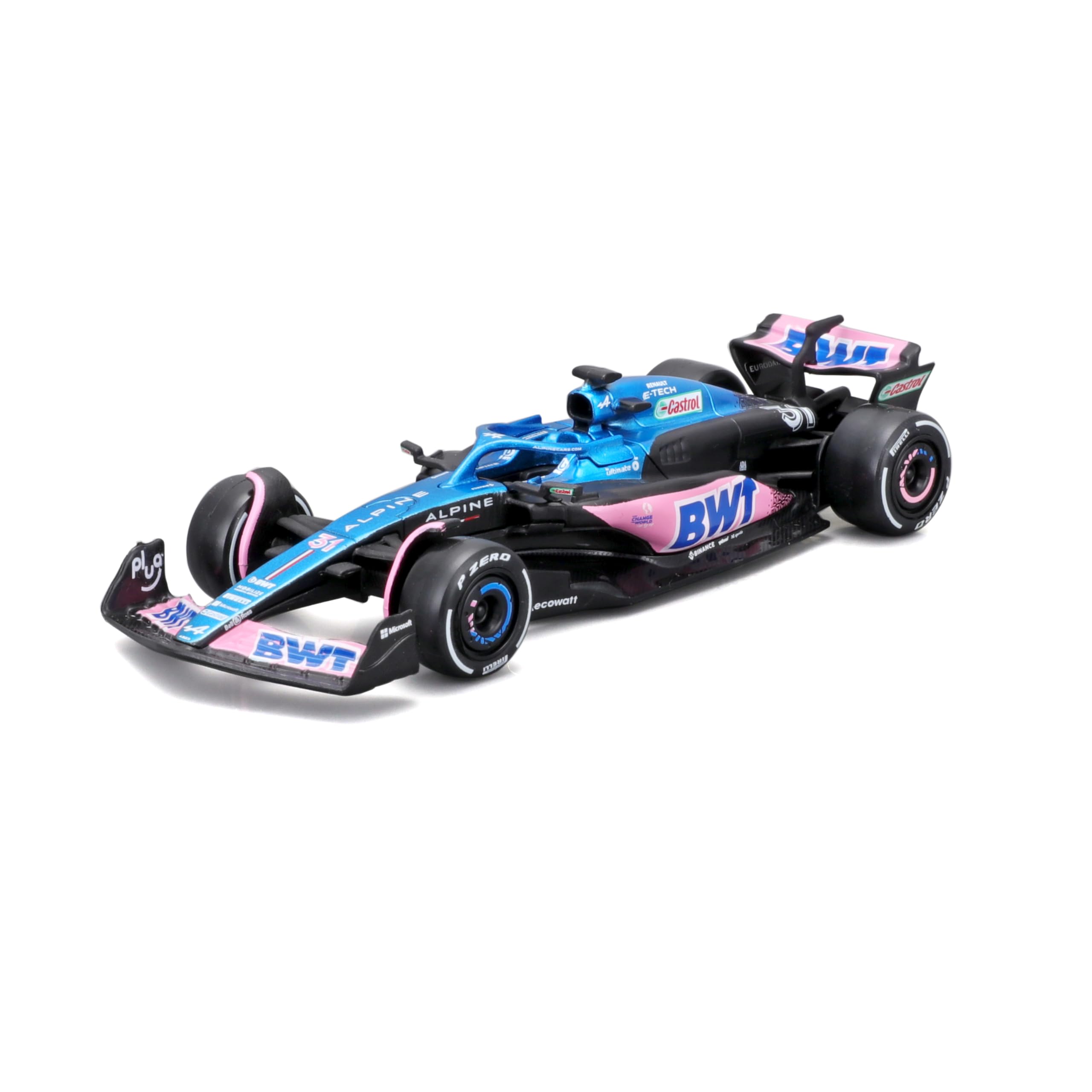 Car Model: DieCast Bwt Alpine A523 Season 2023 Formula 1 - Driver Pierre Gasly 31 - Scale 1/43 - Multicolor - Bburago 36836