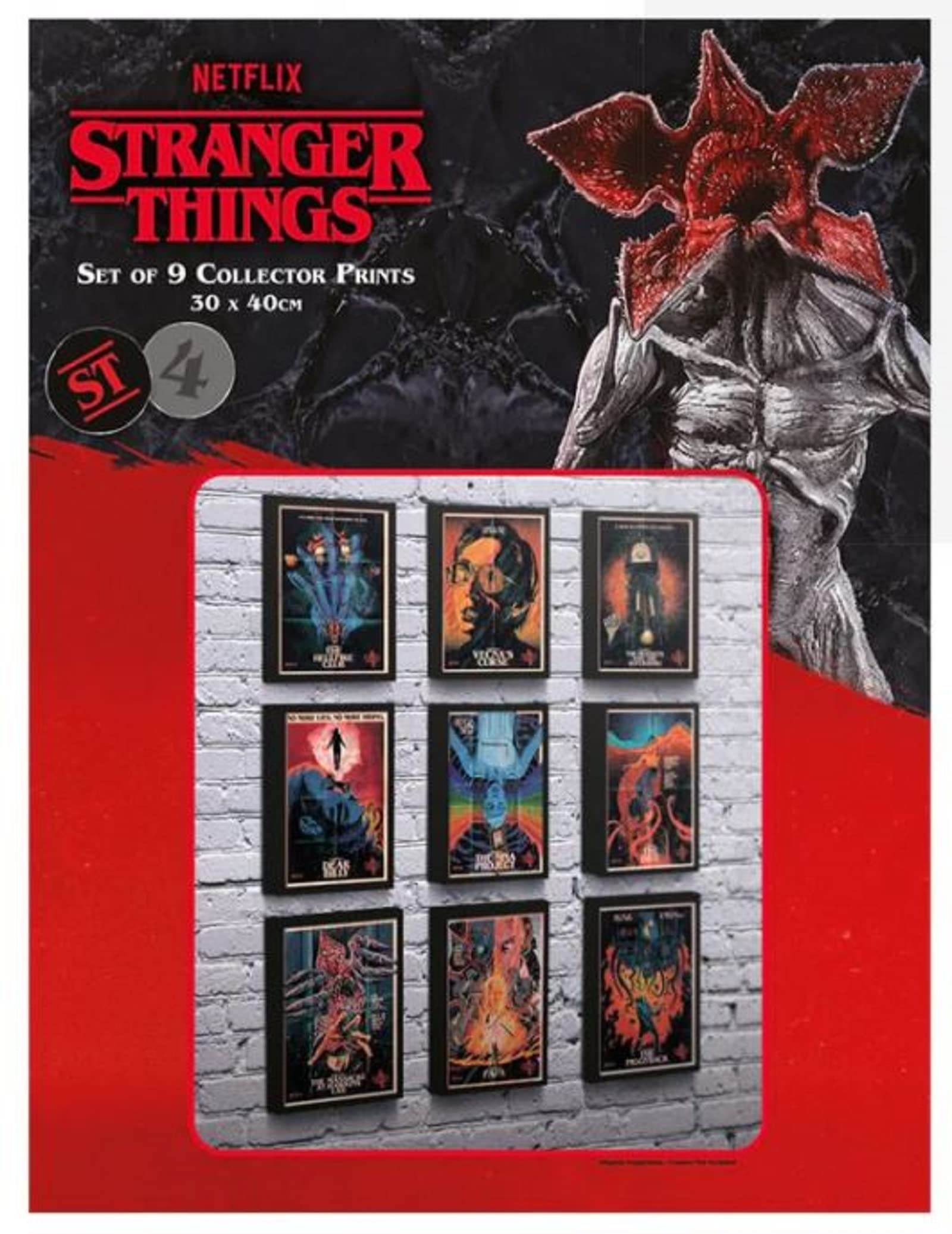 Pyramid International Stranger Things 4 Poster Set (Season 4 Design) Set of 9 30cm x 40cm Collectors' Art Prints, Posters & Pictures,Multi-Colour,16 x 12 inches