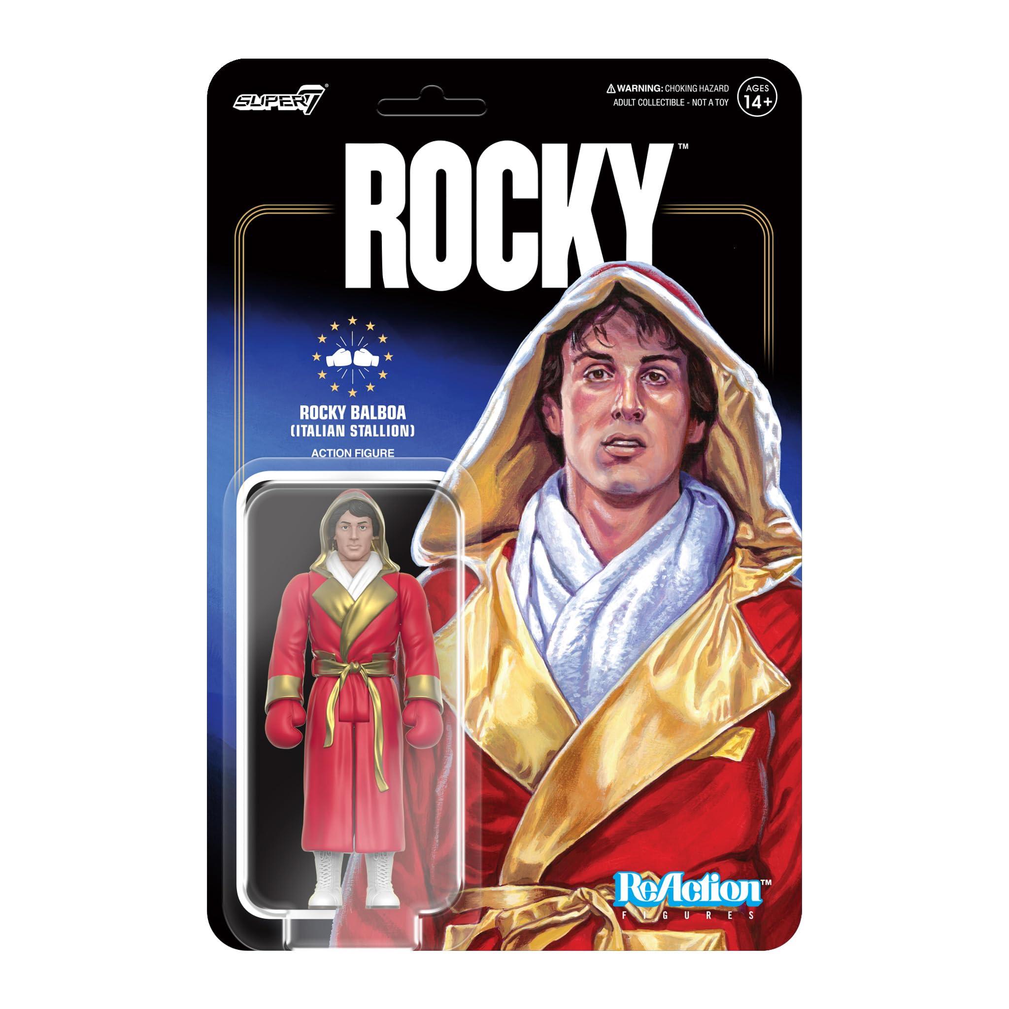 SUPER7 Rocky Balboa (Italian Stallion) - 3.75" Rocky Action Figure Classic Movie Collectibles and Retro Toys