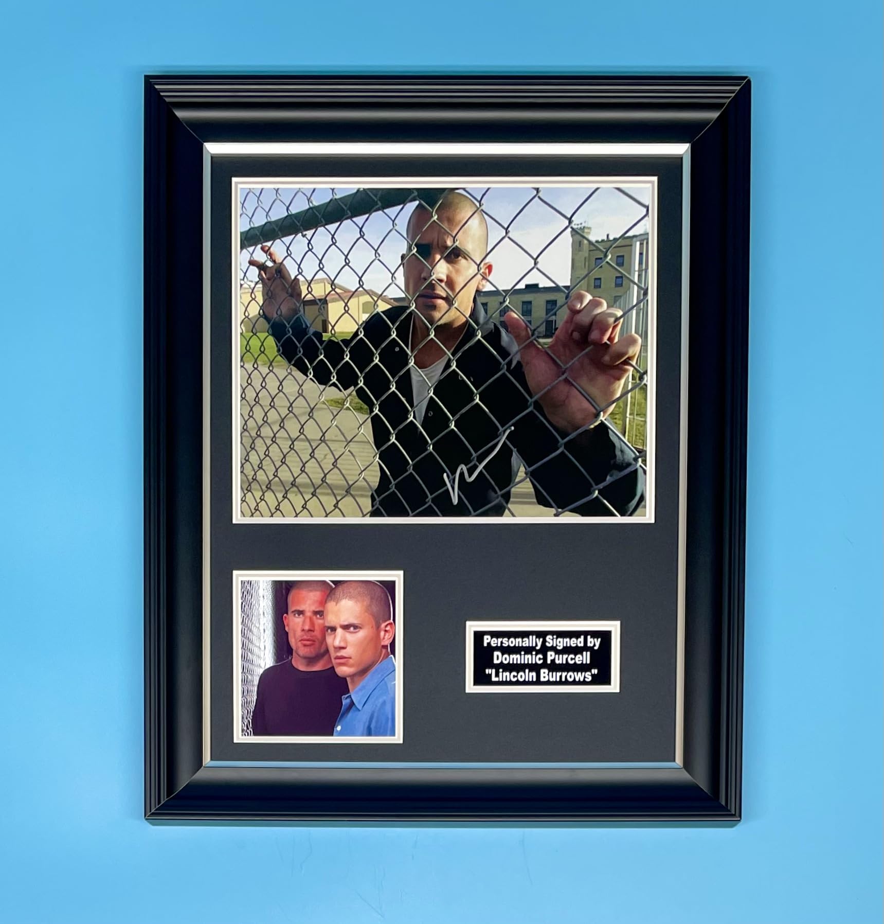 Generic Dominic Purcell Signed Photo In Luxury Handmade Wooden Frame & AFTAL Member Certificate Of Authenticity Autograph Movie Film TV Memorabilia Prison Break Poster Lincoln Burrows