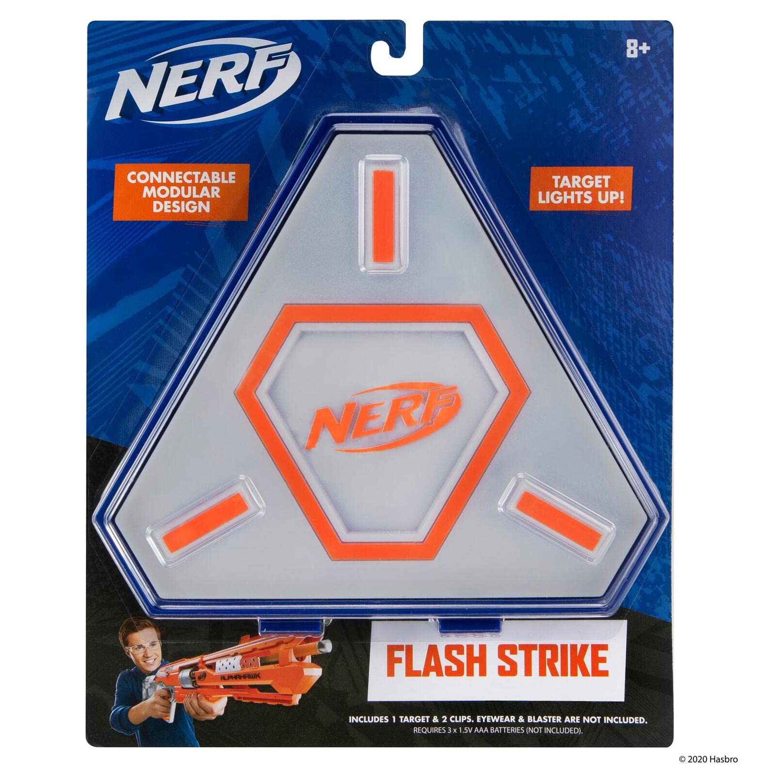 NERF Elite NER0240 Flash Strike Target - Expandable 13 cm Target Module with Light Effect for Children from 8 Years