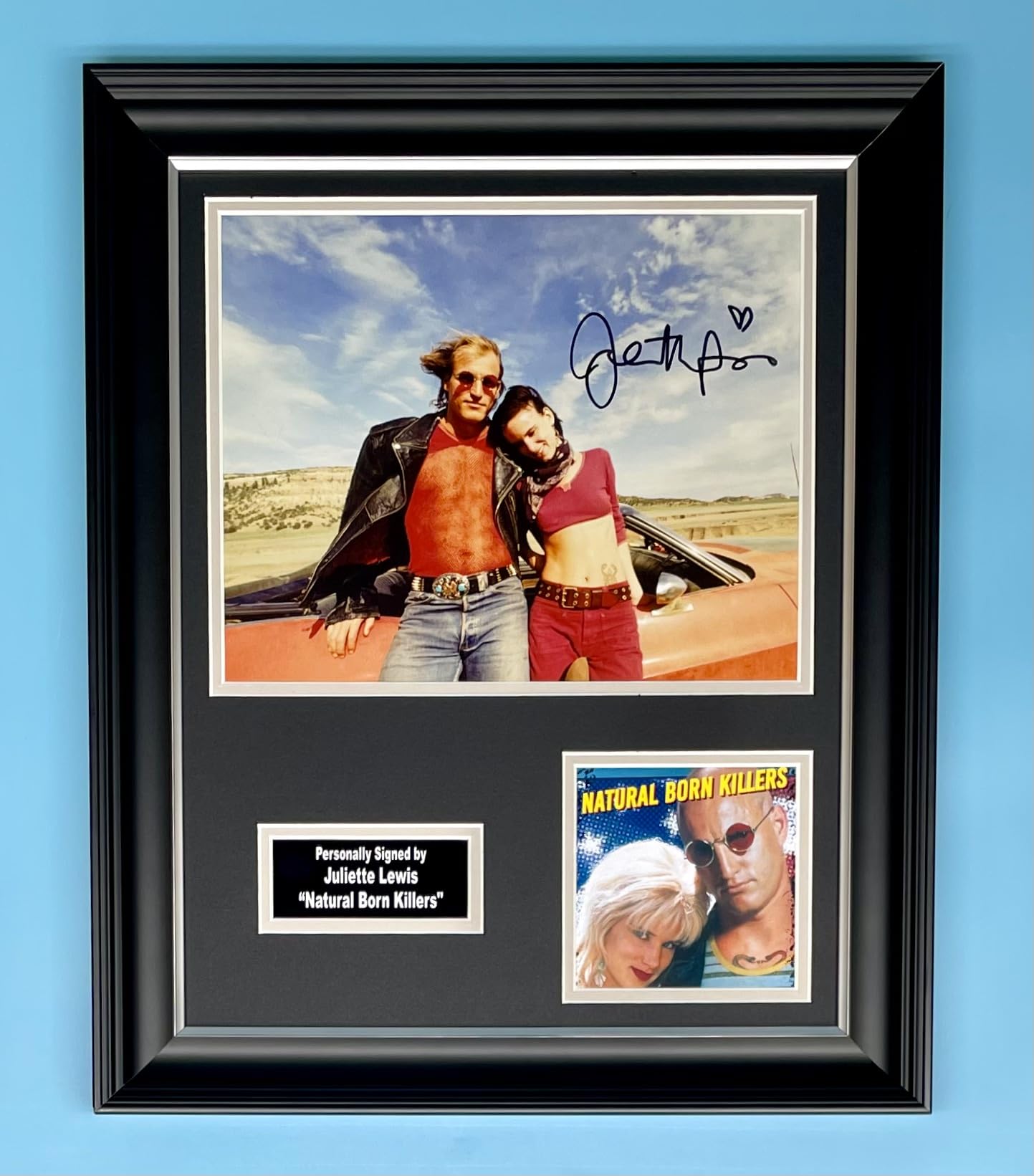 Juliette Lewis Signed Photo In Luxury Handmade Wooden Frame With Beckett Verification & AFTAL Member Certificate Of Authenticity Autograph Movie Film TV Memorabilia Natural Born Killers Poster