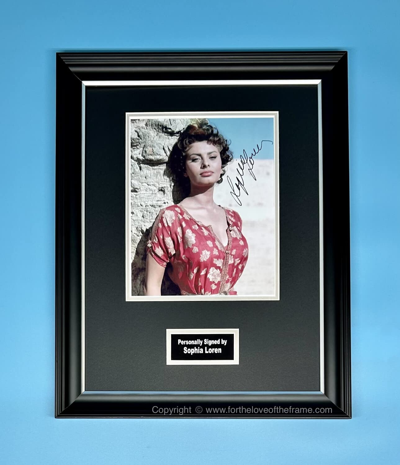 Sophia Loren Hand Signed Autograph Movie Memorabilia Photo In Luxury Handmade Wooden Display & Certificates of Authenticity