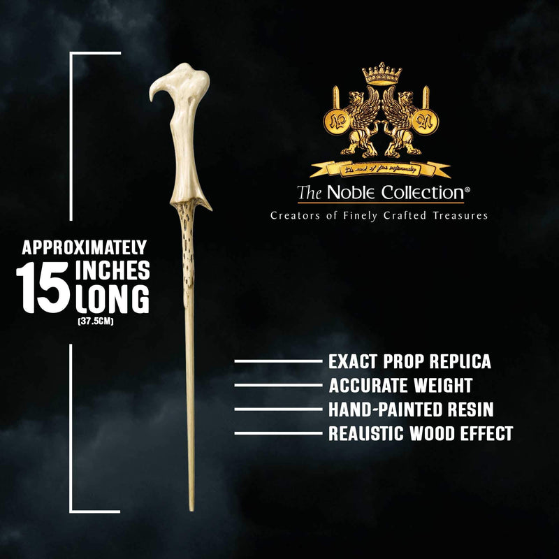 The Noble Collection - Lord Voldemort Character Wand - 14.7in (37.5cm) Harry Potter Wand With Metal Name Tag - Harry Potter Film Set Movie Props Wands