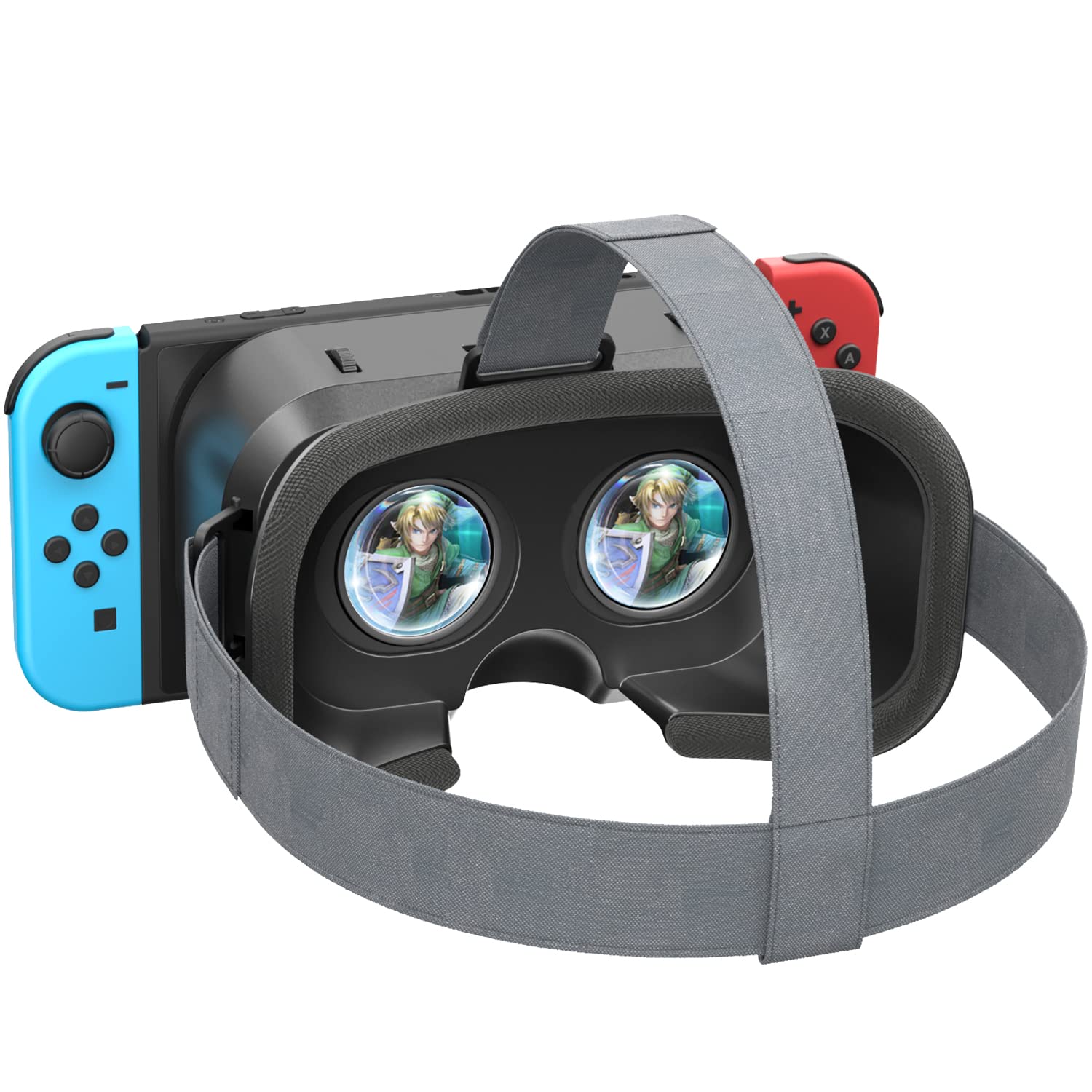 Switch VR Headset Designed for Switch & Switch OLED, Switch Virtual Reality Headset with Adjustable High-Definition Lens, Swith VR Goggles with 3D Glasses, Labo VR Kit for Switch Accessories, Black