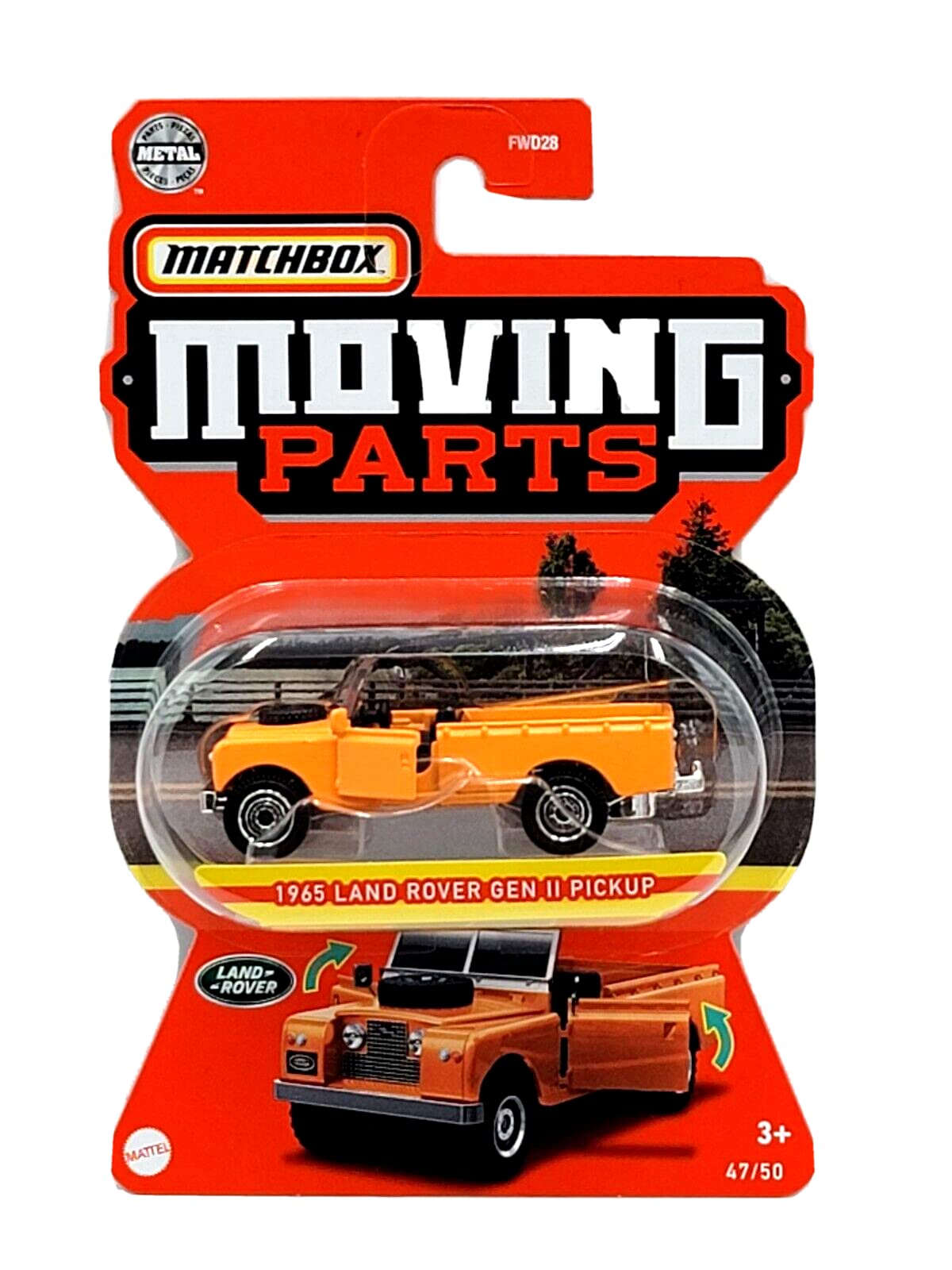 Matchbox Moving Parts 1965 Land Rovers Gen II Pickup 47/50 Orange