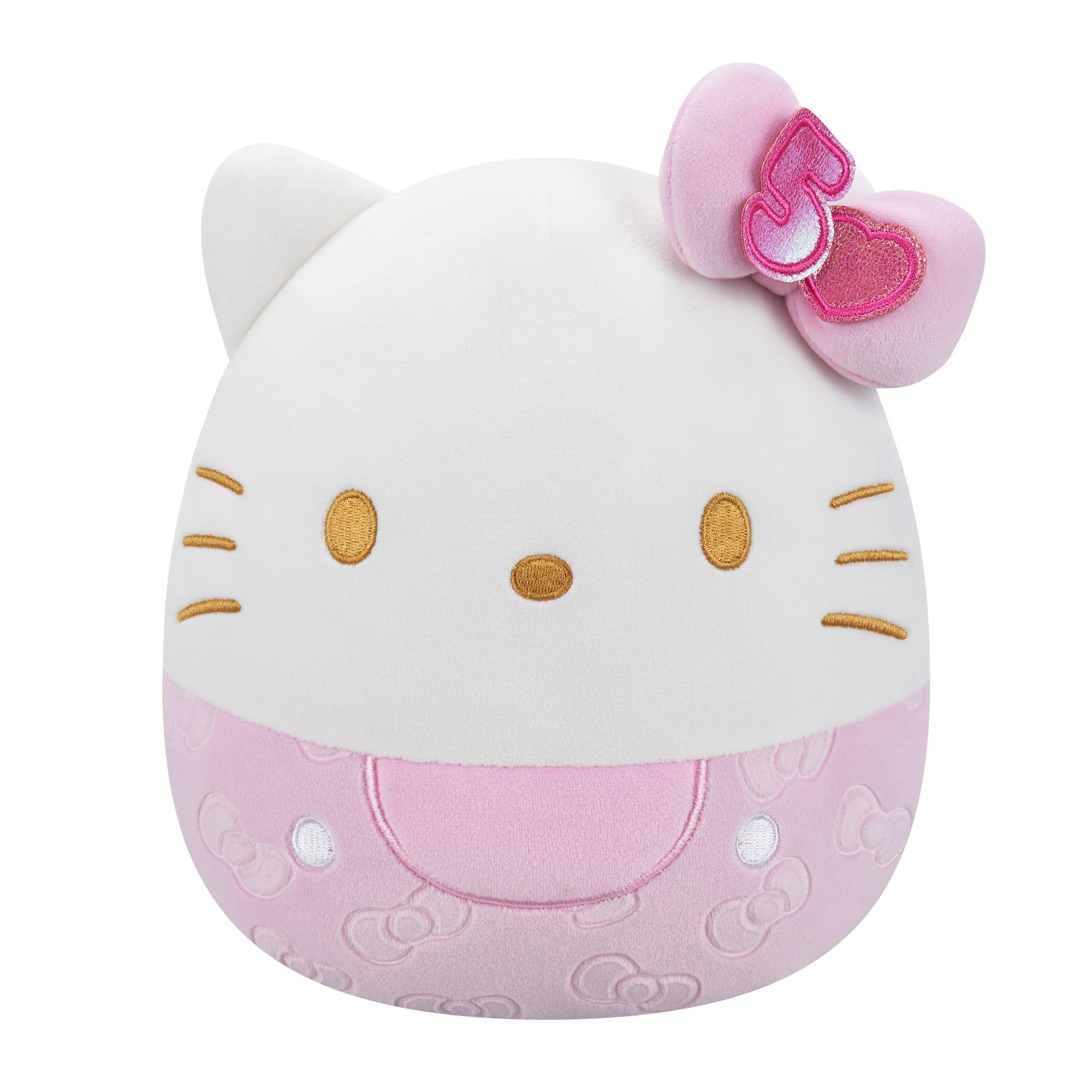 Squishmallows Original Sanrio 8-Inch 50th Anniversary Pink Embossed Hello Kitty – Official Plush