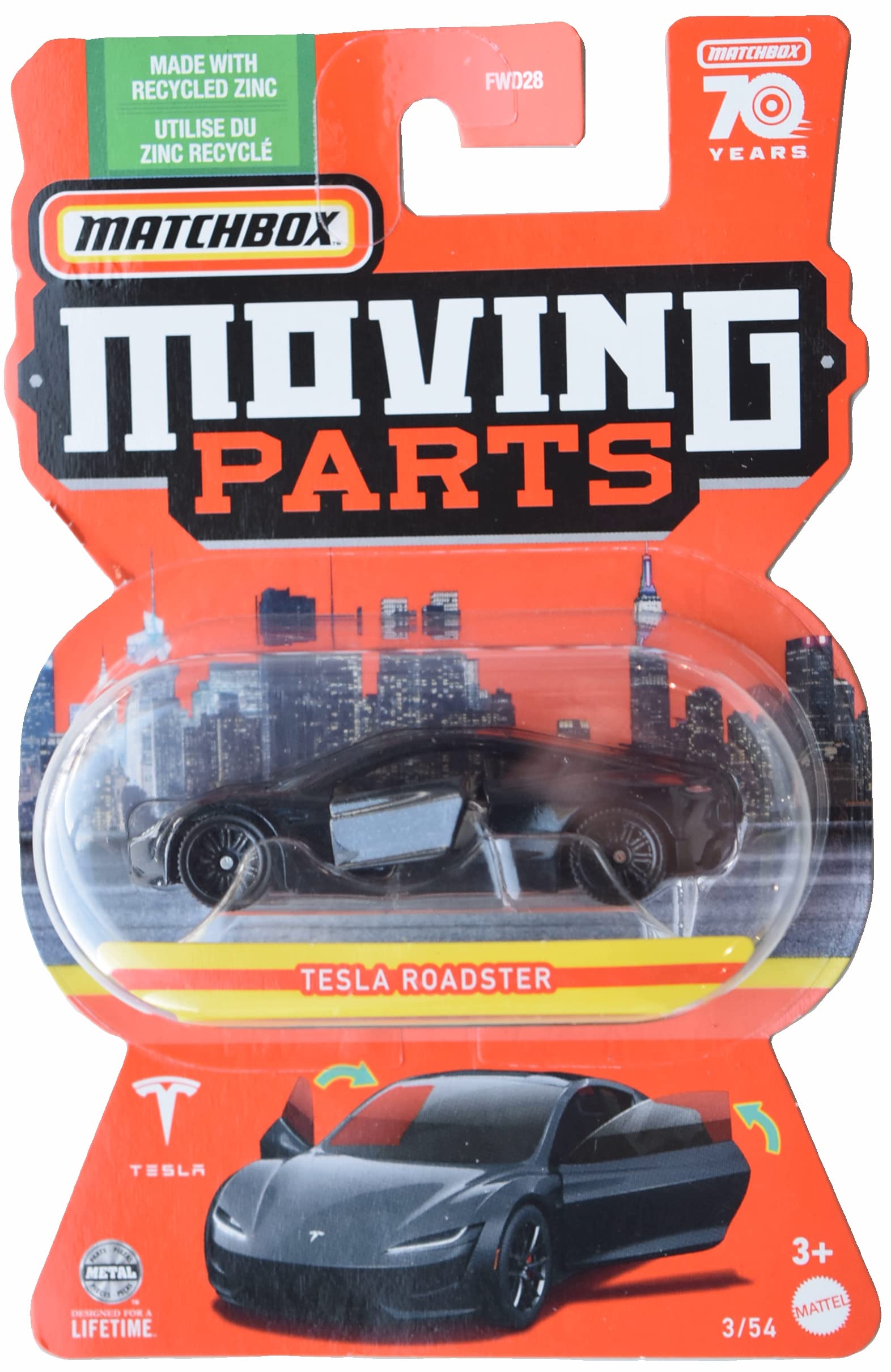 Matchbox Tesla Roadster, Moving Parts 3/54