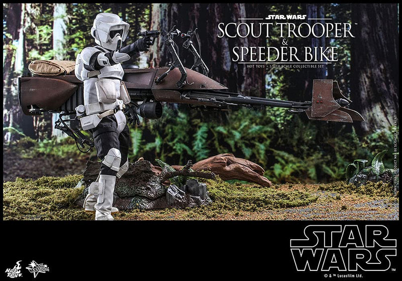 Hot Toys 1:6 Scout Trooper and Speeder Bike Set - Star Wars: Return of the Jedi, White