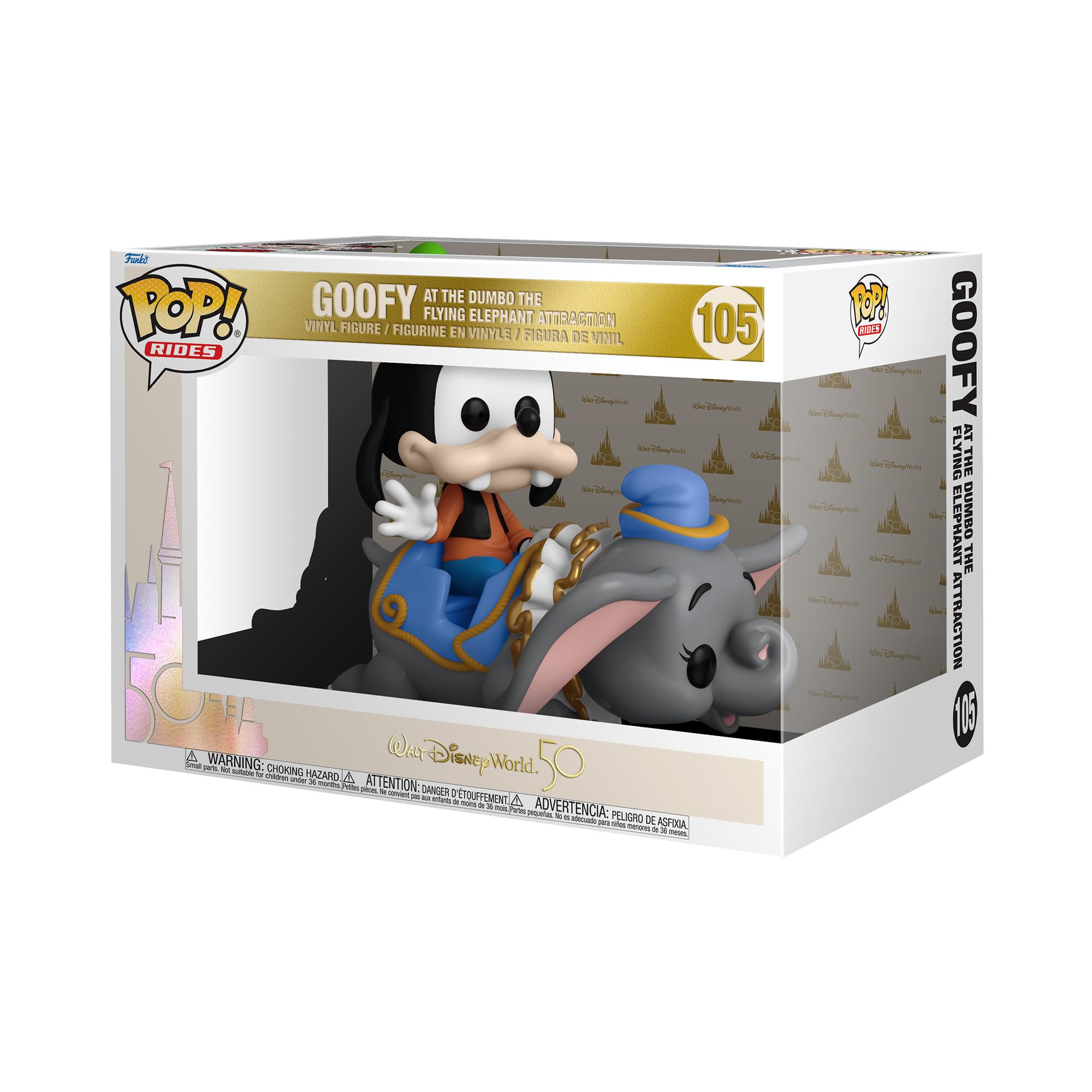 Funko POP! Ride Super Deluxe: Walt Disney World 50th - Dumbo Ride With Goofy - Disney World 50th Anniversary - Collectable Vinyl Figure - Gift Idea - Official Merchandise - Toys for Kids & Adults