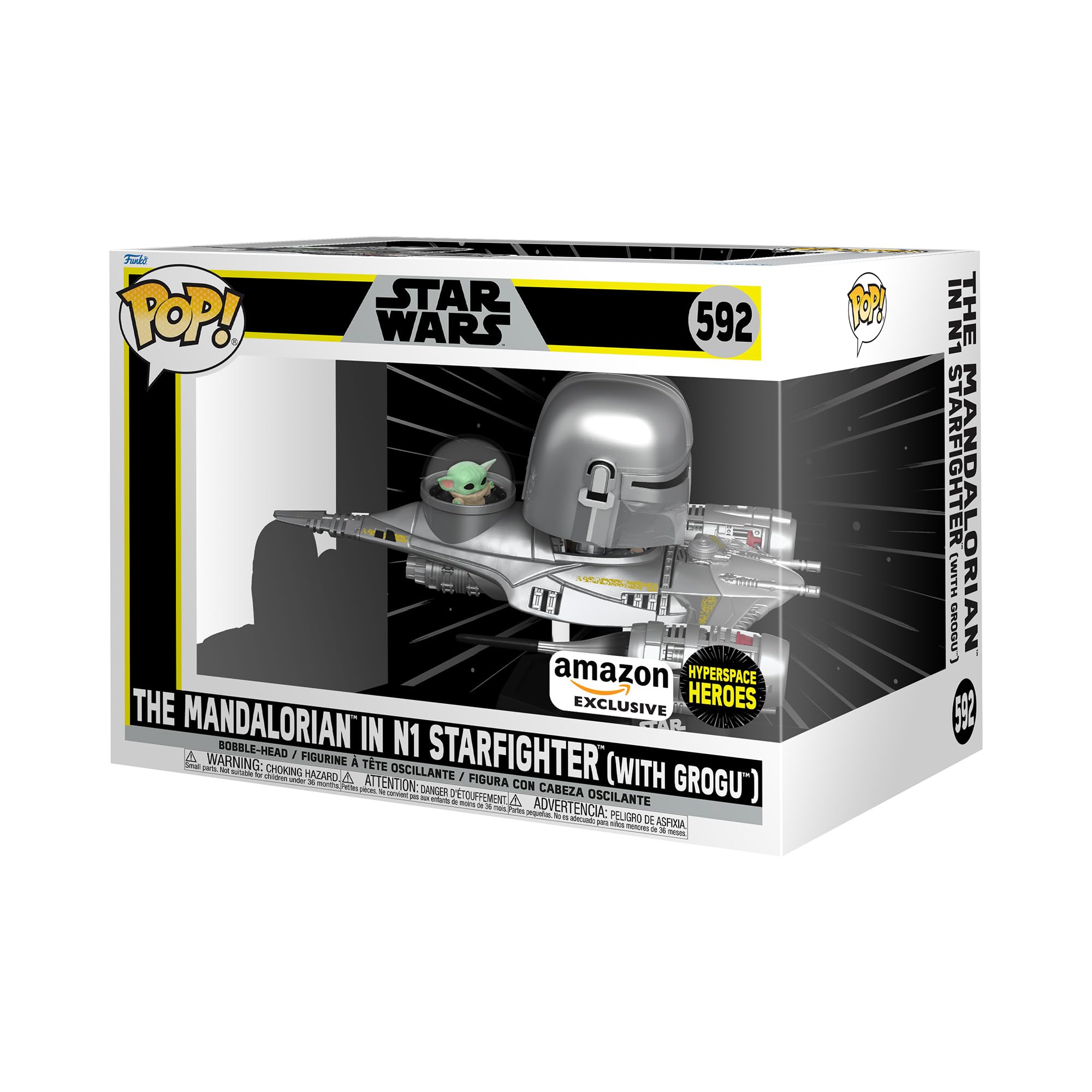 Funko Pop! Ride Super Deluxe: Star Wars: the Mandalorian - Mando and Grogu (the Child, Baby Yoda) - (Grogu (the Child, Baby Yoda), Baby Yoda) In N1 - Amazon Exclusive - Collectable Vinyl Figure