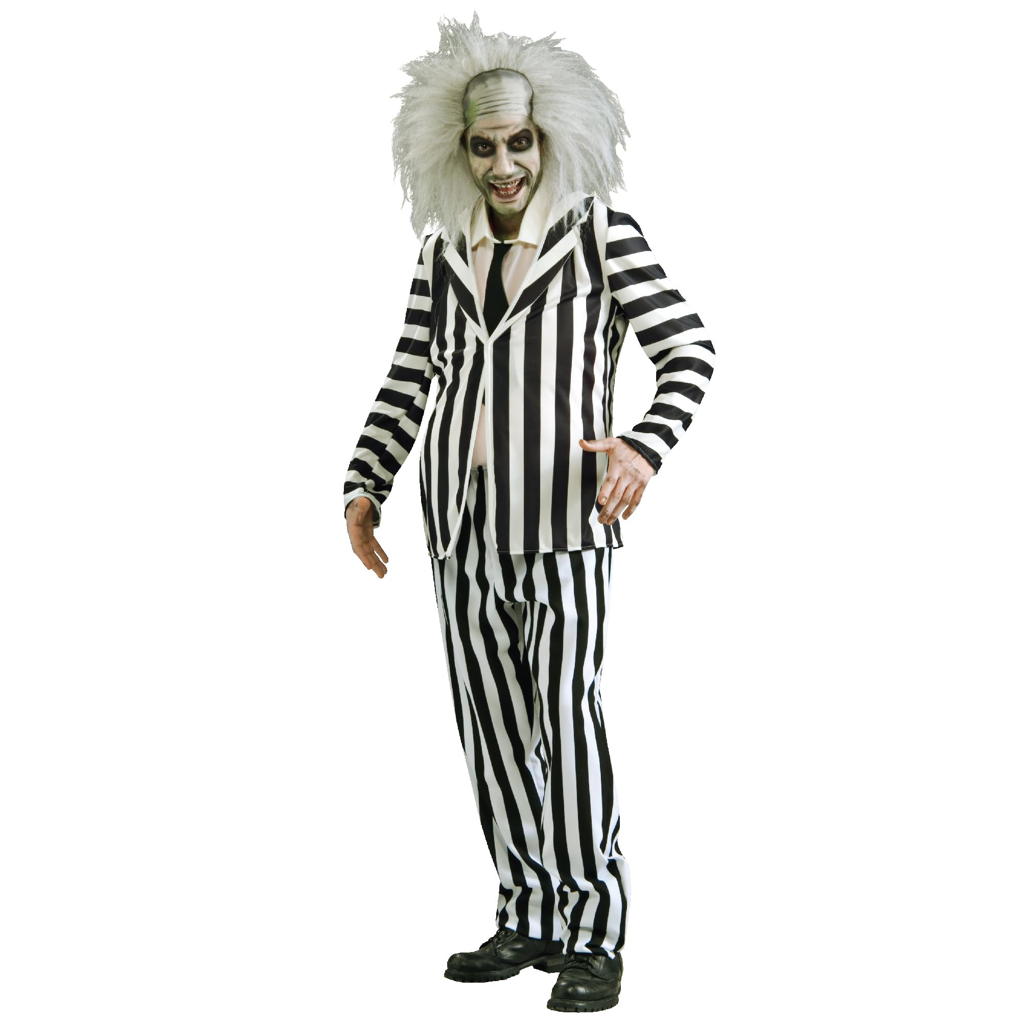 Rubie's Official Beetlejuice Men's Adult Costume - Size Medium/Standard, Black/White