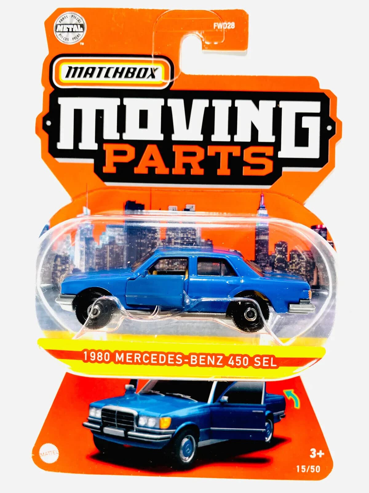 Matchbox Moving Parts 1980 Benz 450 Sel 15/50 (Blue)