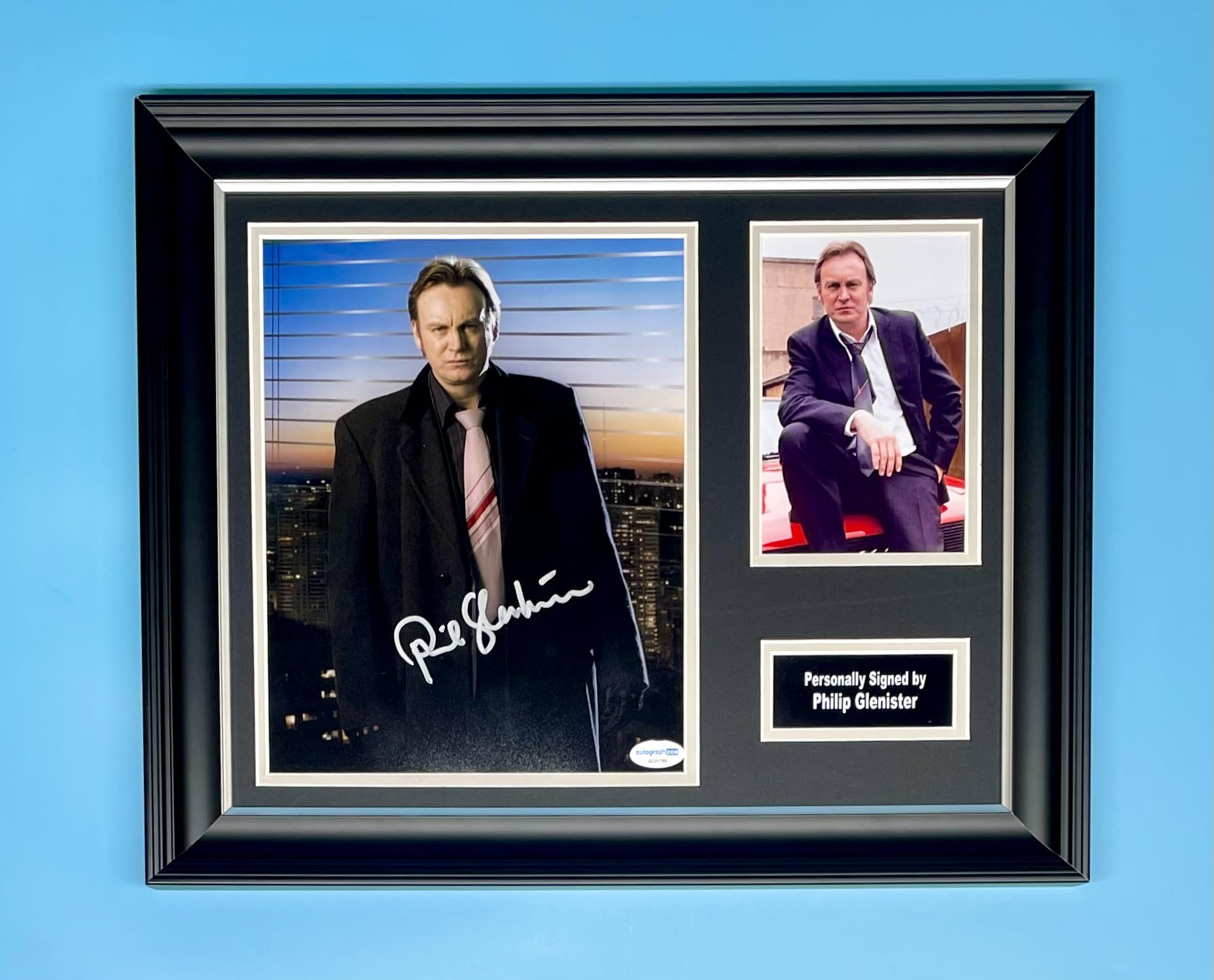 Generic Philip Glenister Signed Photo In Luxury Handmade Wooden Frame & AFTAL Member Certificate Of Authenticity Autograph Movie Film TV Memorabilia Poster Ashes To Ashes Life On Mars