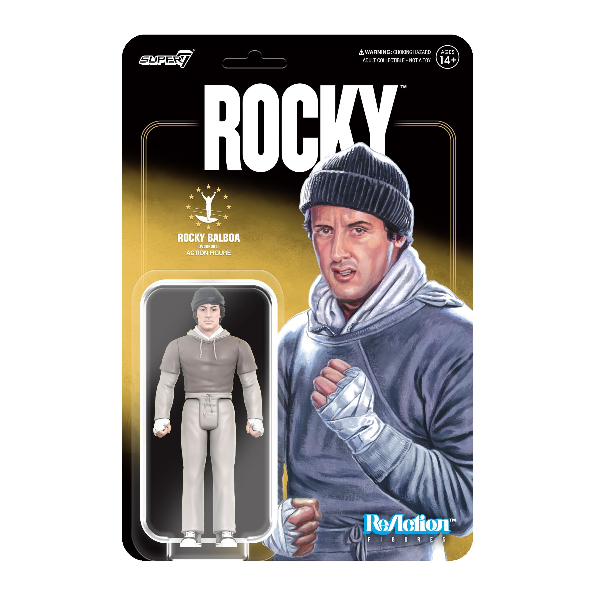 SUPER7 Rocky Balboa (Workout) - 3.75" Rocky Action Figure Classic Movie Collectibles and Retro Toys