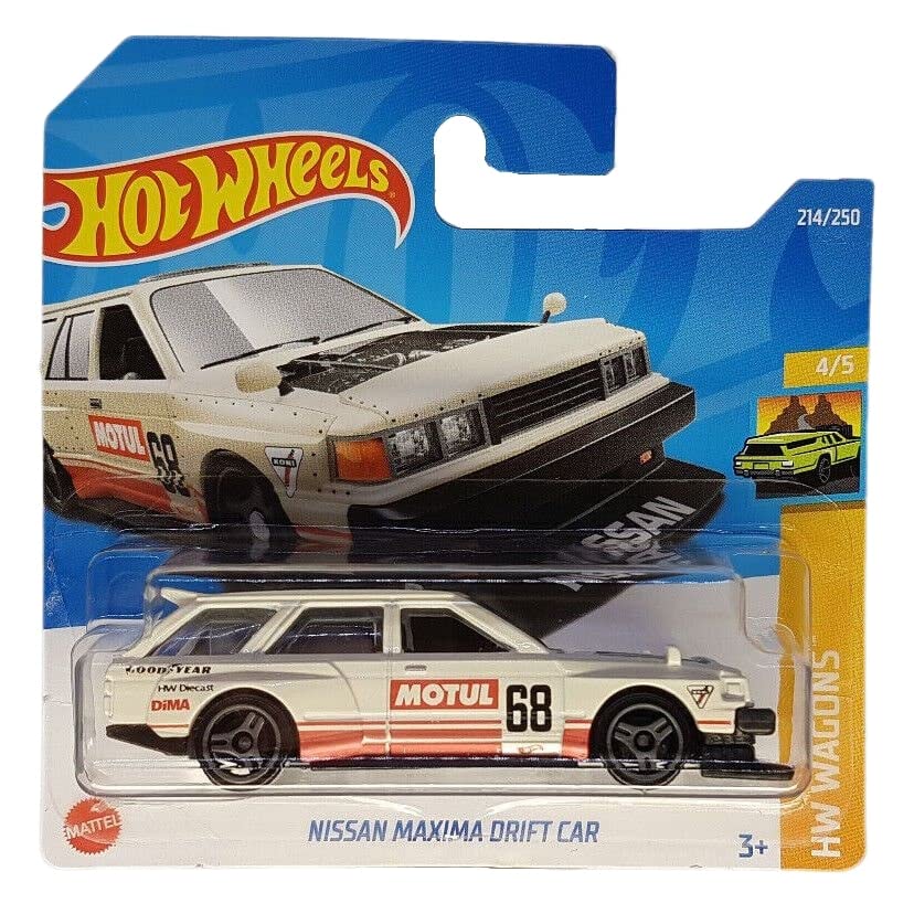 Hot Wheels - Nissan Maxima Drift Car - HW Wagons 4/5 - HCT17 - Short Card - Motul - Good Year - Koni - Mattel 2022