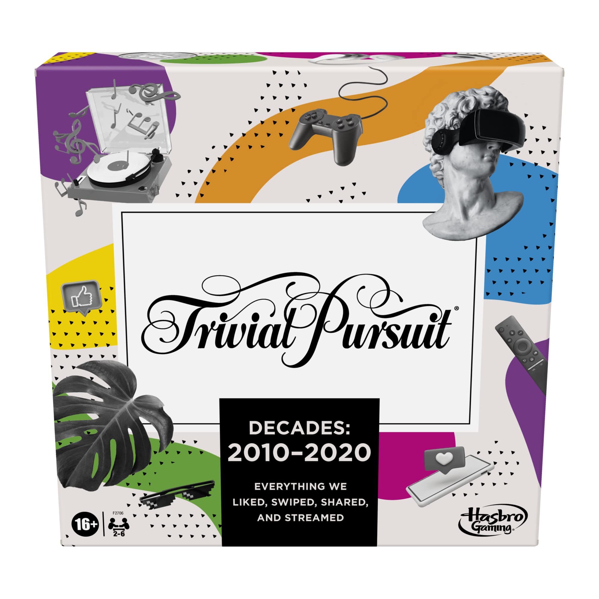 Trivial Pursuit decades 2010 to 2020 board game for adults and teens, pop culture trivia game, ages 16 and up