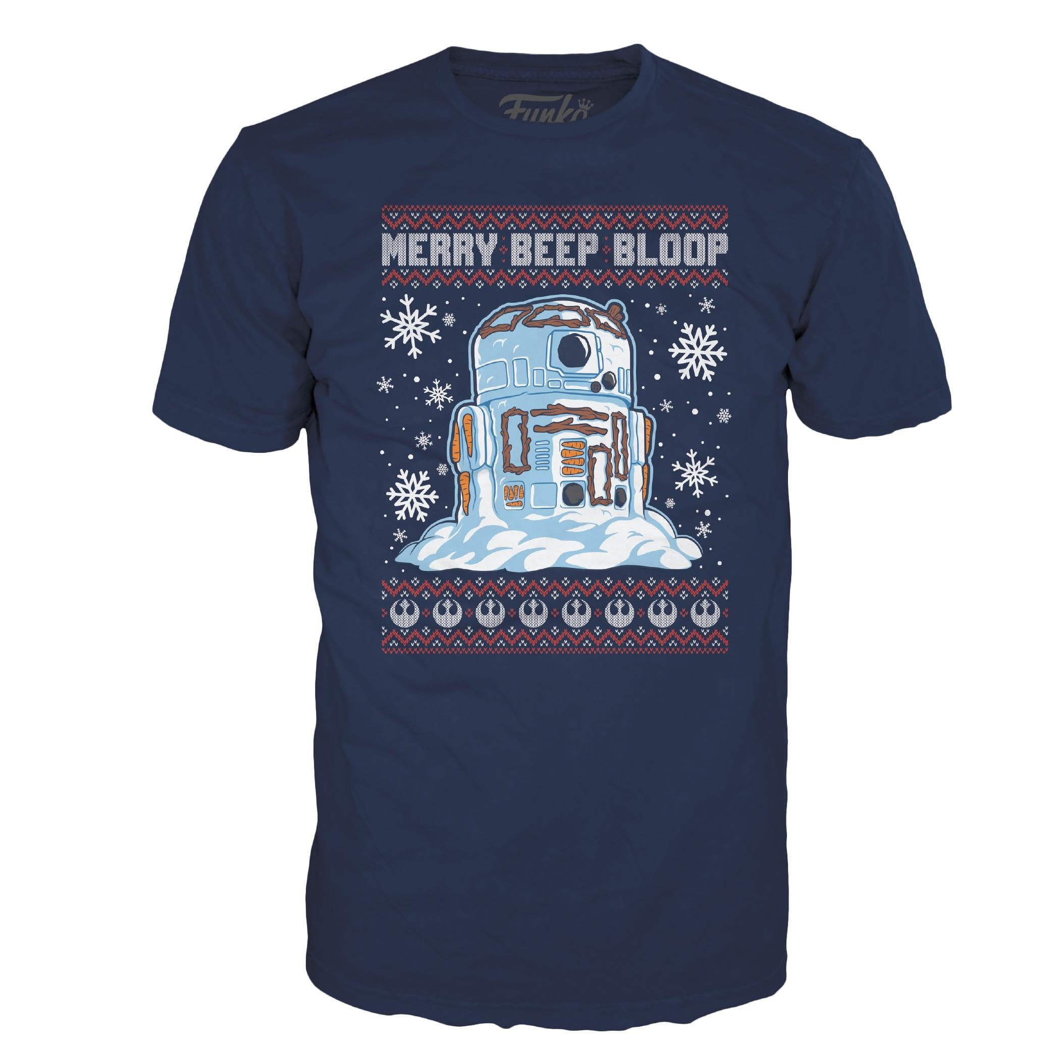 Funko Boxed Tee: Star Wars Holiday - Snowman - R2D2 Snowman - Medium - T-Shirt - Clothes - Gift Idea - Short Sleeve Top for Adults Unisex Men and Women - Official Merchandise Fans Multicolour