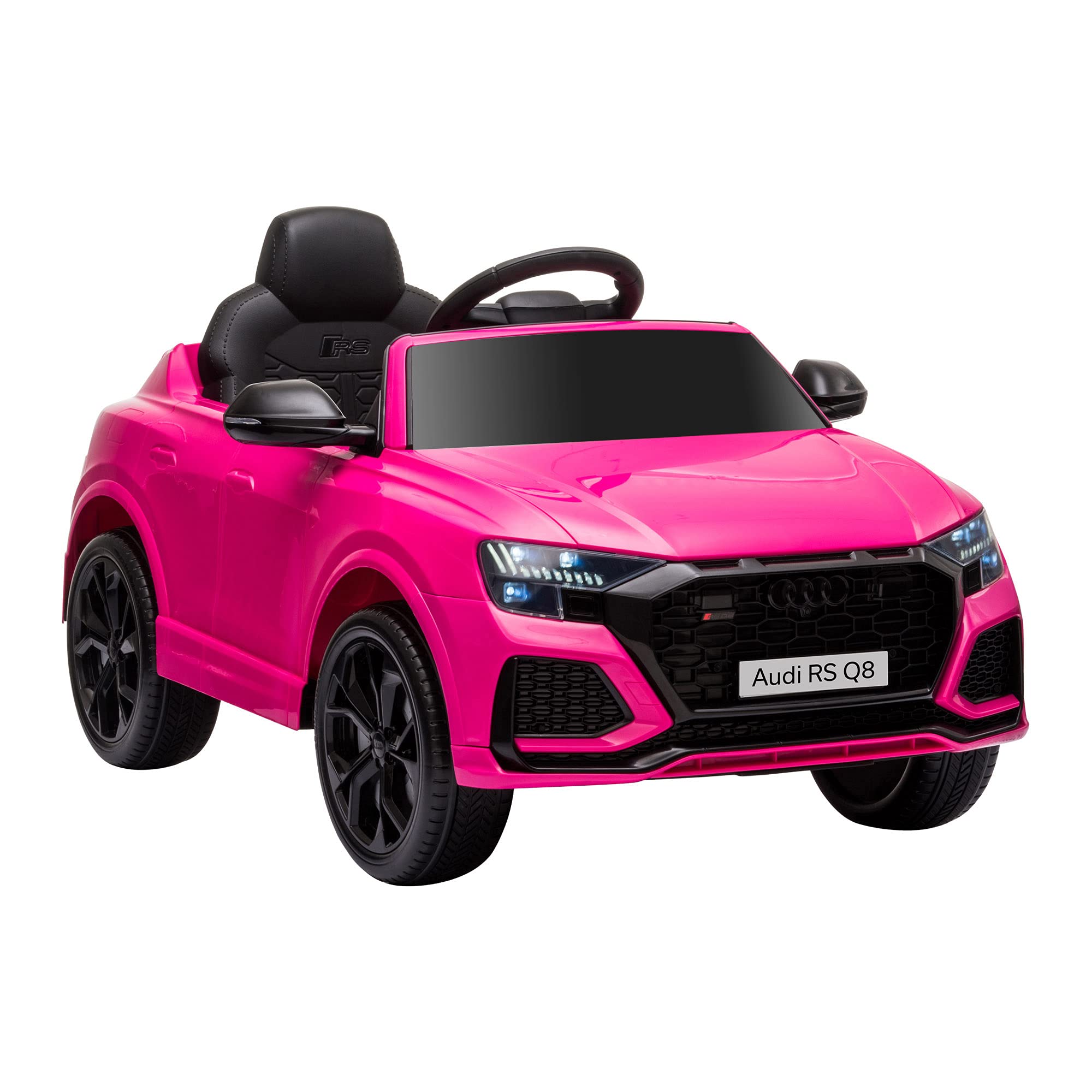 HOMCOM Audi RS Q8 Licensed 6V Kids Electric Ride On Car Toy Car with Remote Control Music Lights USB MP3 Bluetooth for 3-5 Years Old Pink