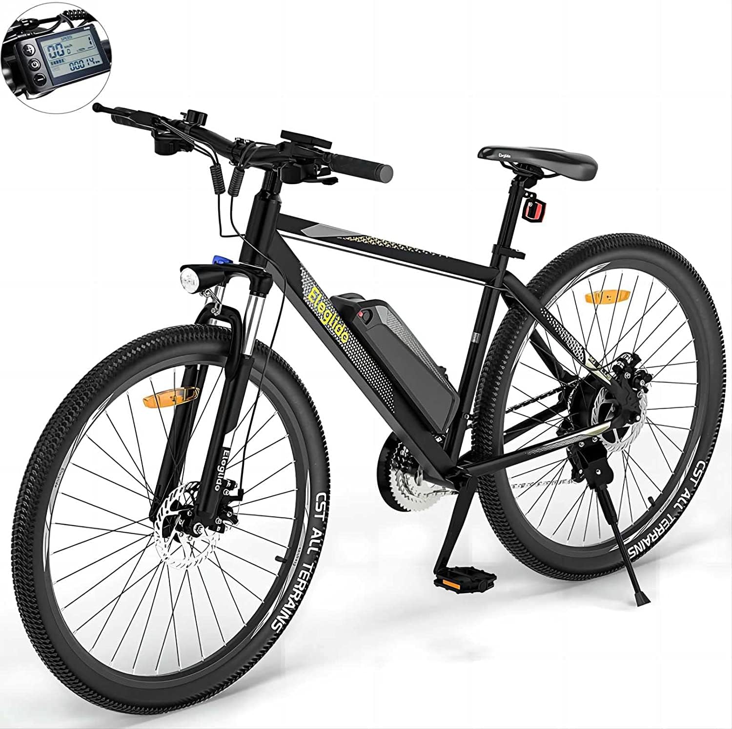 Eleglide Electric Bike, M1 Plus 27.5"/29'' E Mountain Bike, Electric Bicycle for Adults, Commute E-bike with 12.5Ah Removable Battery, LCD Display, Dual Disk Brake, Shimano 21 Speed (Inches, 27.5)