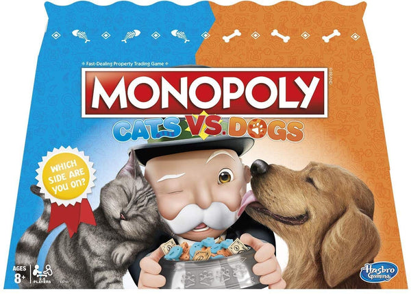 Monopoly Cats Vs. Dogs Board Game for Kids Ages 8 and Up