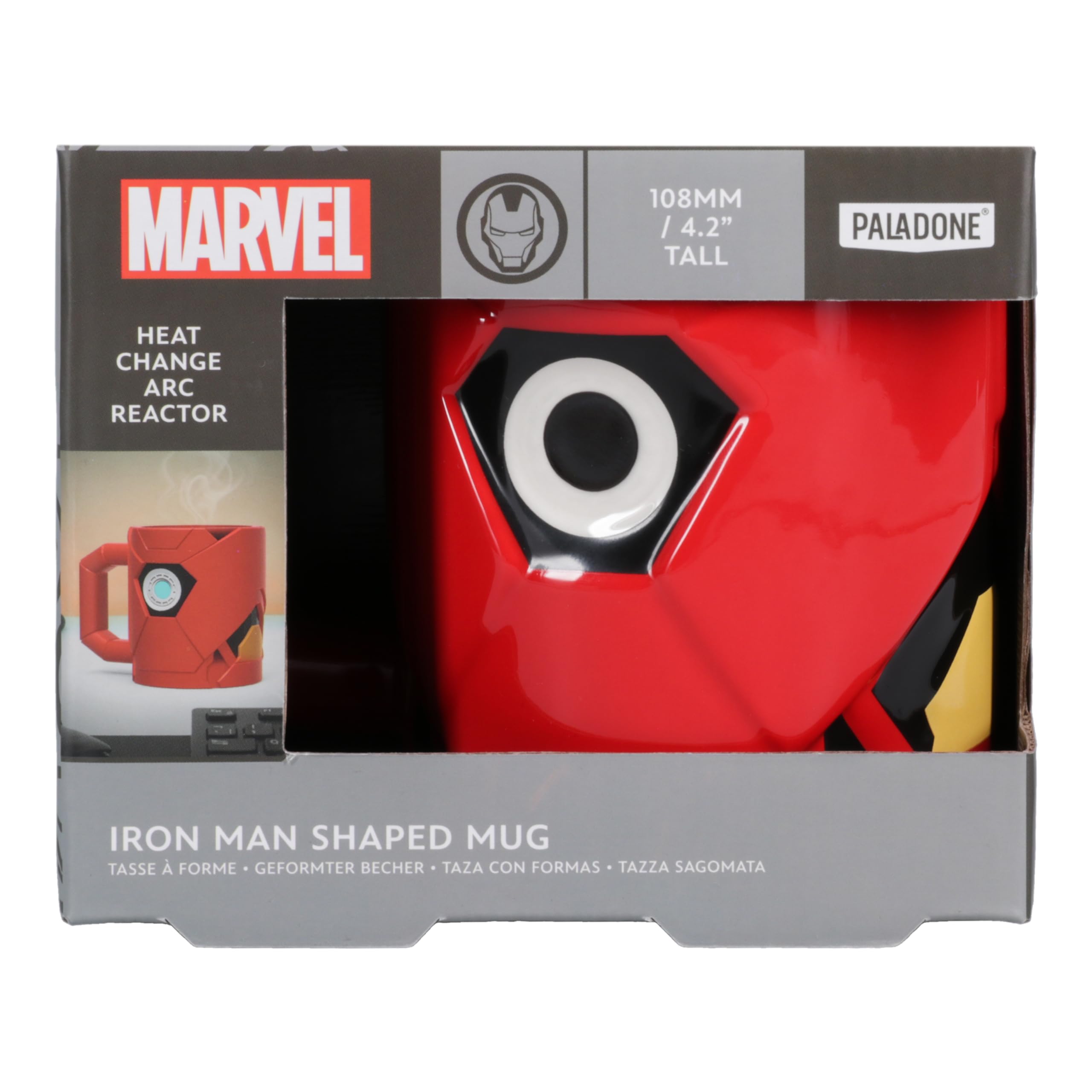 Paladone Iron Man Arc Reactor 3D Mug - Officially Licensed Marvel Heat Change Tea Cup, Novelty Collectible Cup for Avengers Fans, 500Ml (17 Fl Oz)