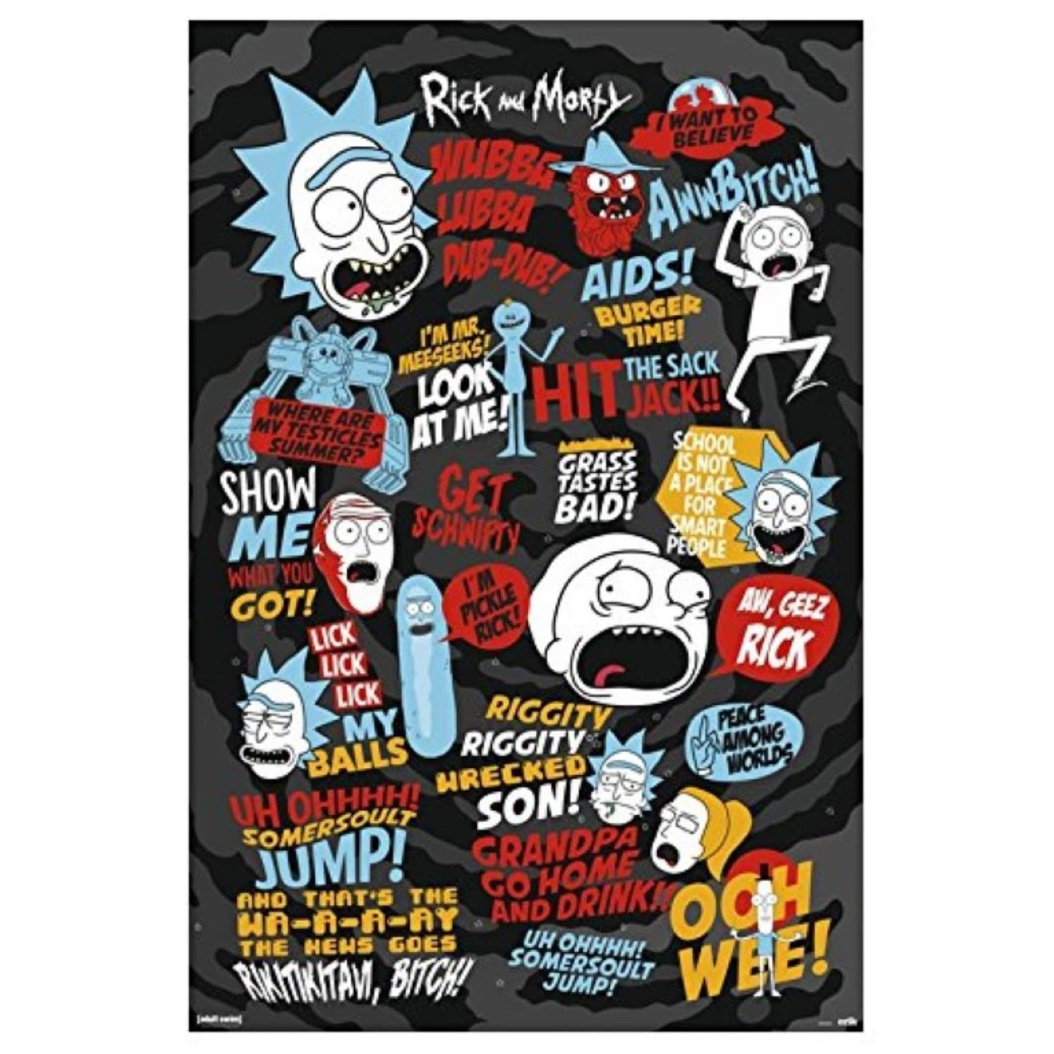 Grupo Erik Rick And Morty Poster - 36 x 24 inches / 91.5 x 61 cm - Shipped Rolled Up - Cool Posters - Art Poster - Posters & Prints - Wall Posters