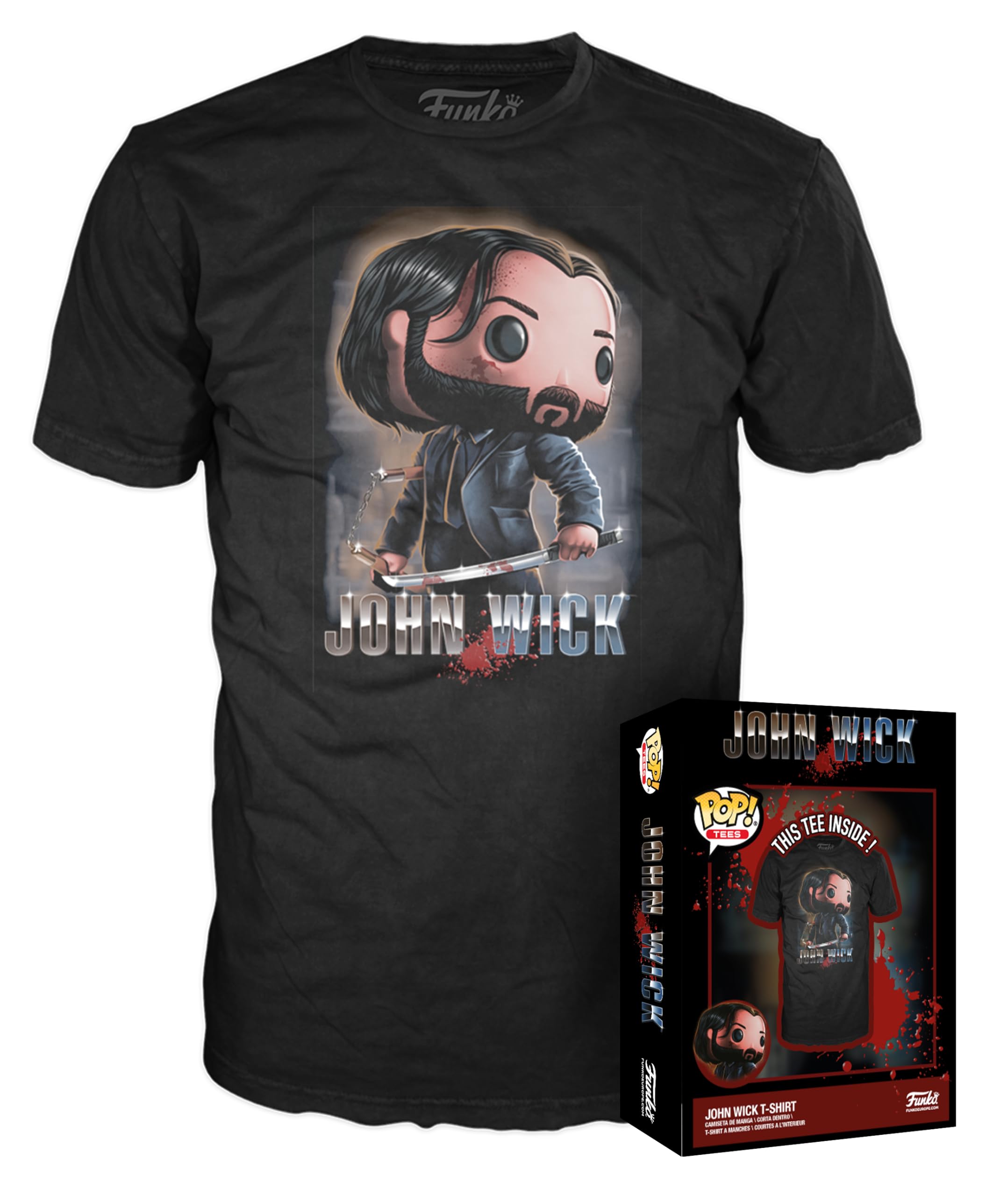 Funko Boxed Tee: John Wick 3 - John Wick - Medium - T-Shirt - Clothes - Gift Idea - Short Sleeve Top for Adults Unisex Men and Women - Official Merchandise - Movies Fans