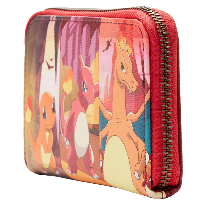 Loungefly Pokemon Charmander Evolutions Zip Around Wallet, red, Zip Around Wallet