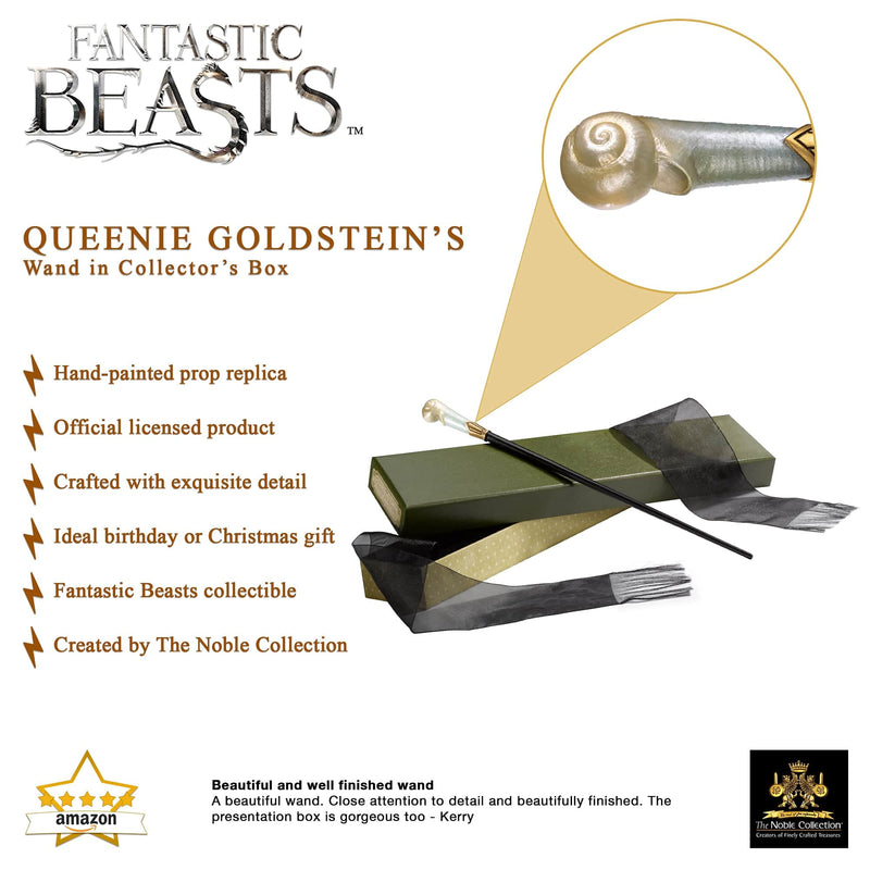 The Noble Collection Fantastic Beasts Queenie Goldstein's Wand in Collector’s Box - 13.5in (34.5cm) Wizarding World Wand - Officially Licensed Film Set Movie Props Wands Gifts