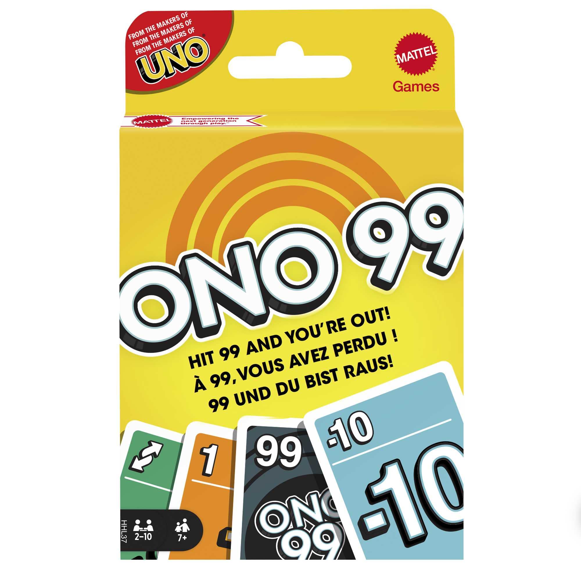 ONO 99 Card Game for Kids & Families, 2 to 6 Players, Adding Numbers, Gift for Ages 7 Years & Older, HHL37