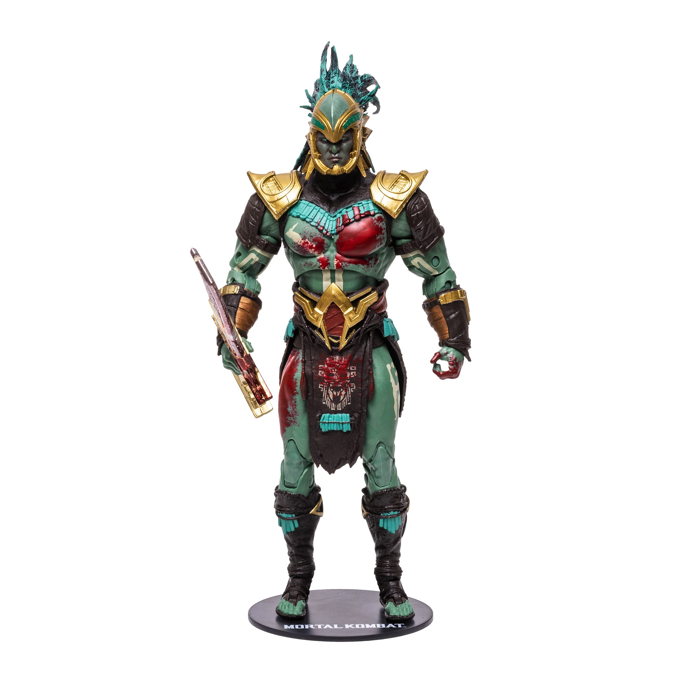 McFarlane Toys, 7-inch Kotal Kahn (Bloody) Mortal Kombat 11 Figure with 22 Moving Parts, Collectible Mortal Kombat Figure with collectors stand base – Ages 14+