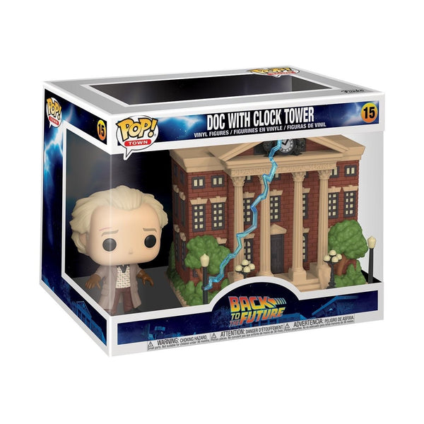 Funko POP! Town: BTTF - Dr. Emmett Brown - Doc With Clock Tower - Back to the Future - Collectable Vinyl Figure - Gift Idea - Official Merchandise - Toys for Kids & Adults - Movies Fans