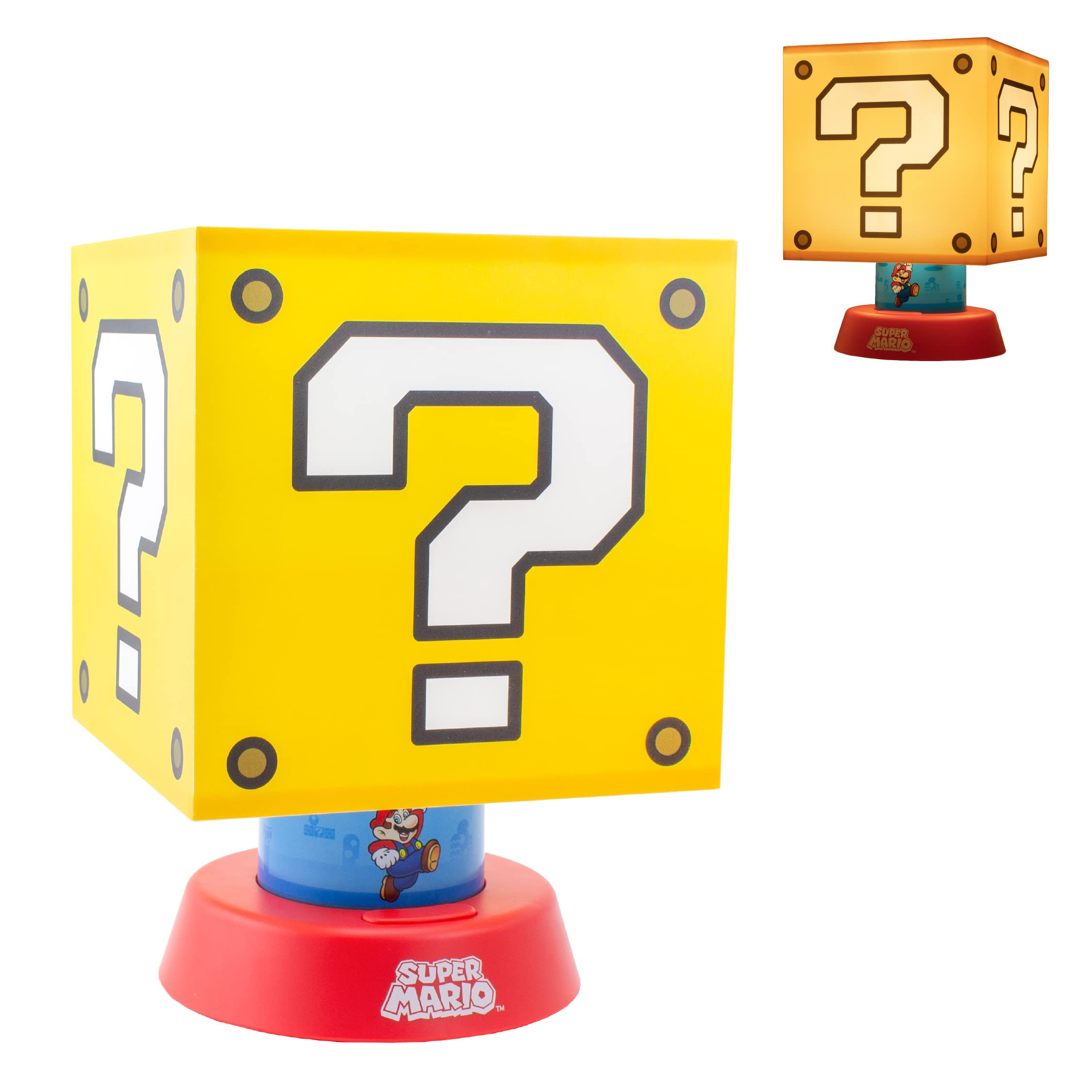 Paladone Super Mario Icon Lamp with Three Brightness Settings and Auto Shut Off, Nintendo Merchandise, Yellow