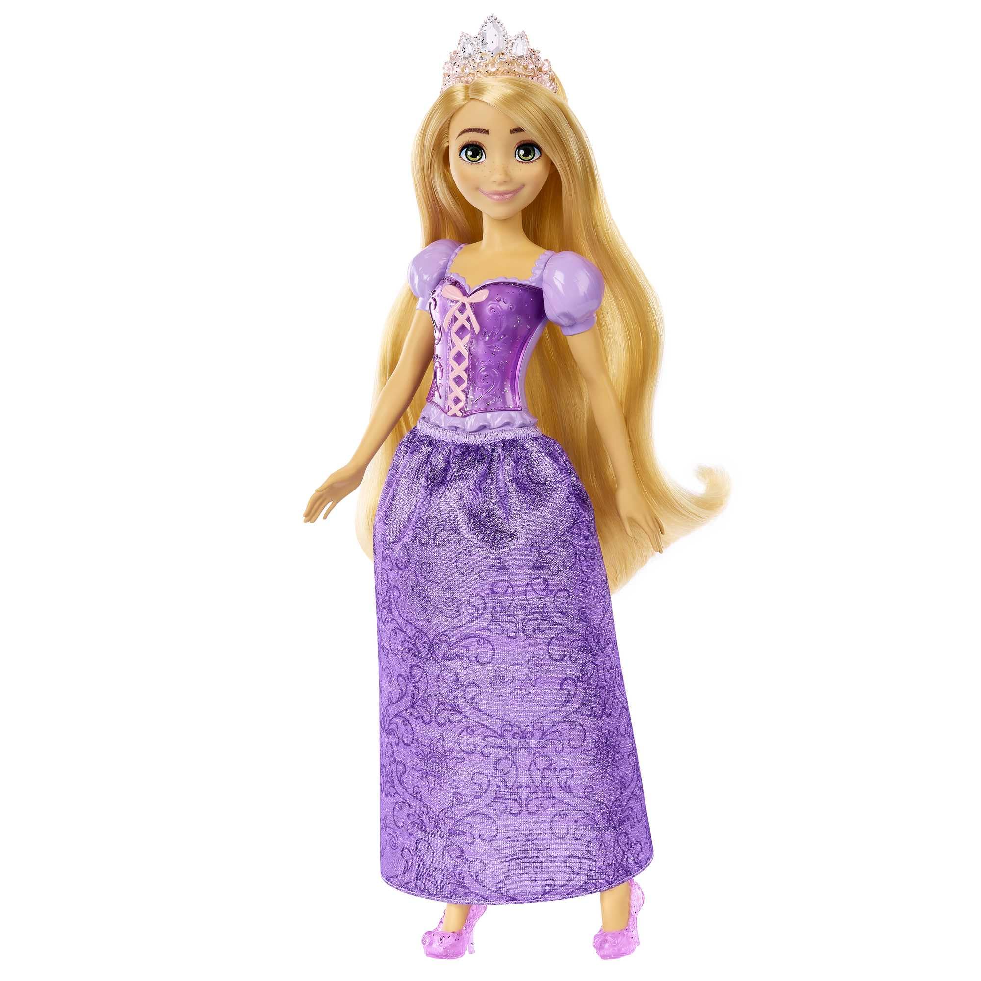 Mattel Disney Princess Rapunzel Doll, Tangled Rapunzel in Signature Clothing, Collectible Fashion Doll, Poseable Doll with Blonde Hair, Tiara Crown, Doll Accessories, Toys for Ages 3 and Up, HLW03